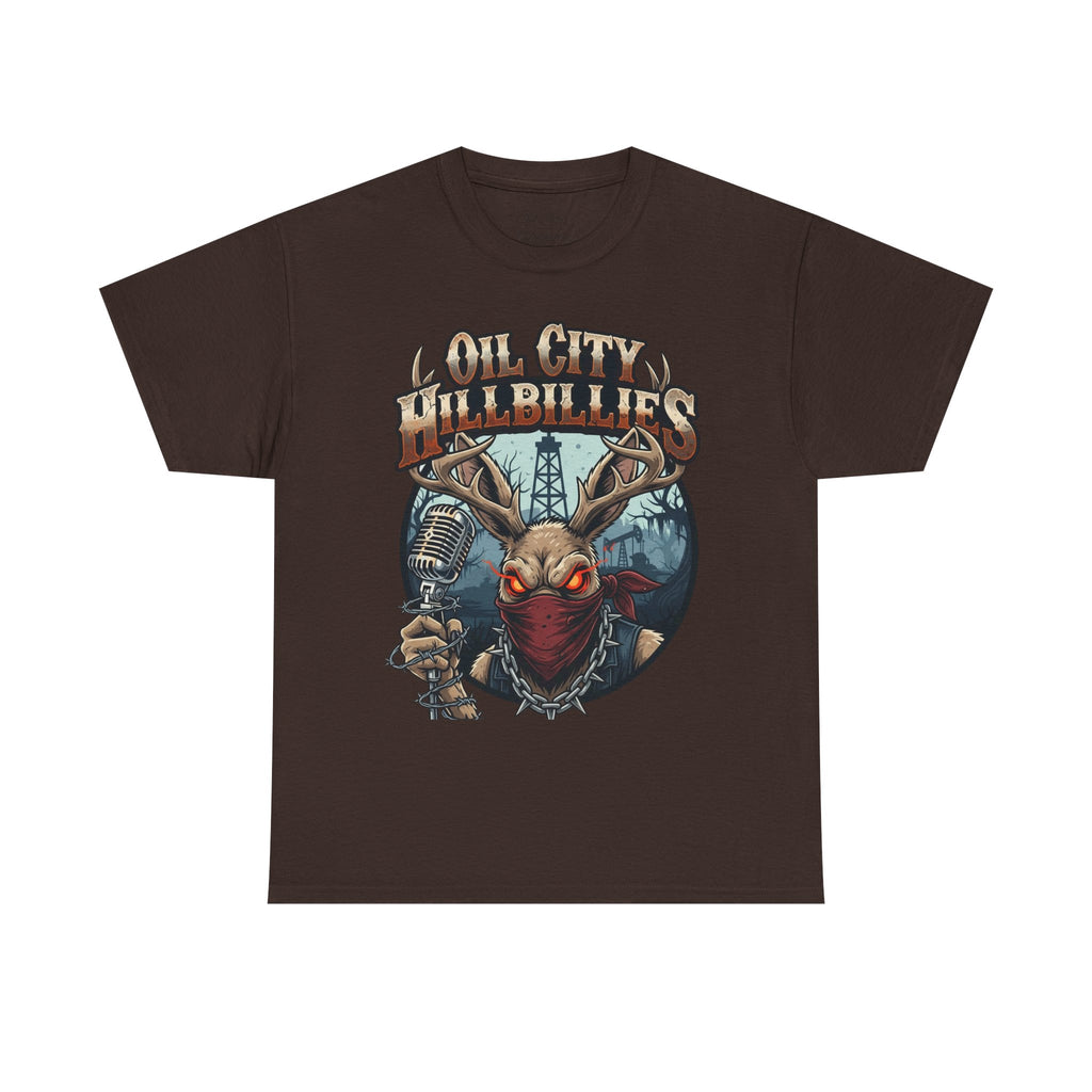 Oil City Hillbillies Unisex Heavy Cotton Tee | Vintage Graphic Tee, Music Festival Shirt, Country Style Apparel, Gift for Him, Casual Wear