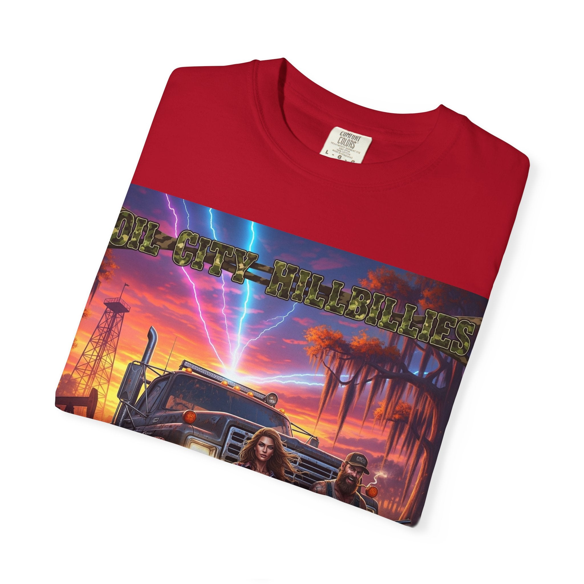 Oil City Hillbillies Adventurous Graphic T-Shirt – Fun Gift for Outdoor Lovers, Summer Vibes, Unisex Casual Wear, Adventure Shirt, Retro Band Tee