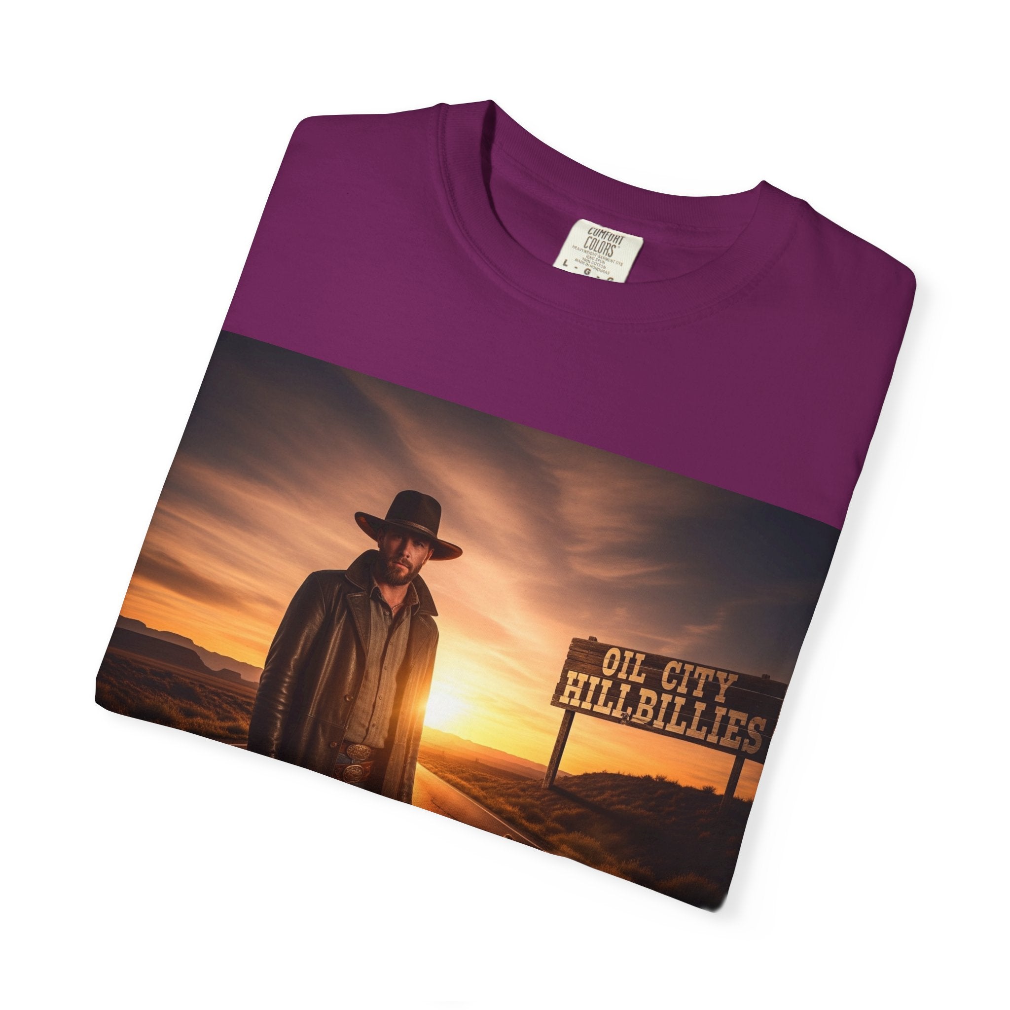 OCH Sunset Cowboy Graphic T-Shirt – Western Style Tee, Gift for Outlaw Country Fans, Casual Wear, Adventure Apparel, Unisex Fashion