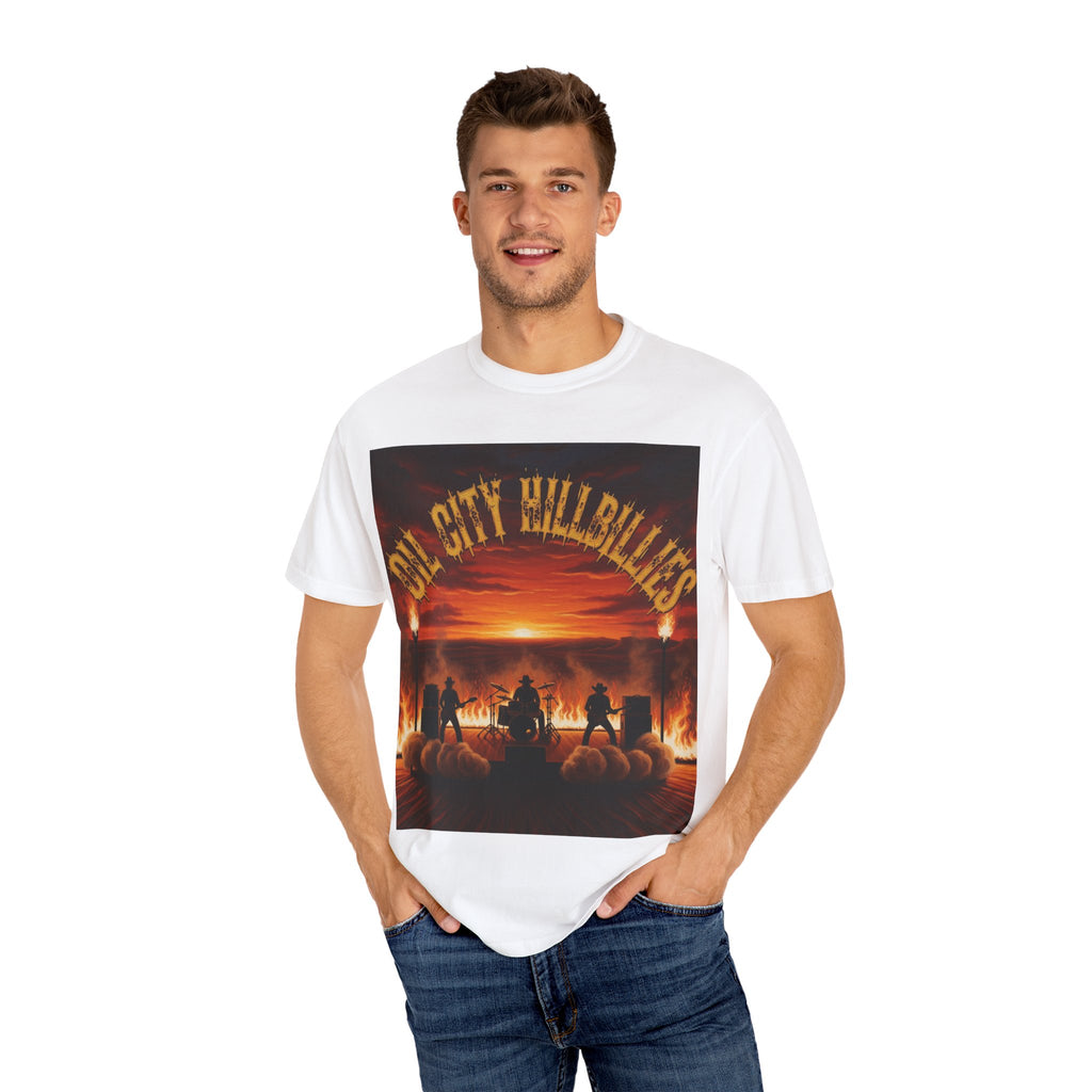 Oil City Hillbillies Sunset Vibe Unisex Tee – Summer Shirt, Festival Fashion, Vintage Graphic Band Tee, Edgy Southern Streetwear