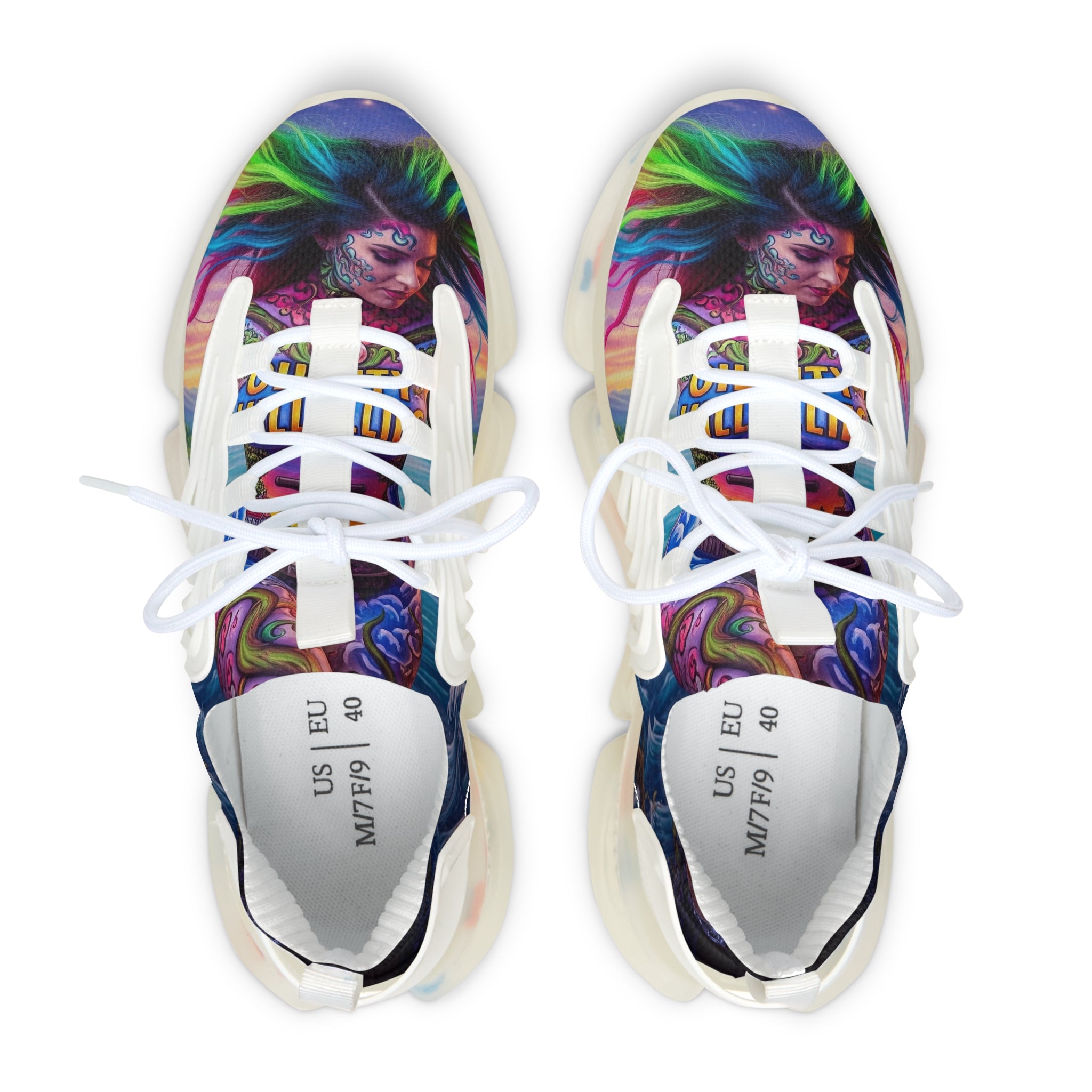 Vibrant Women's Mesh Sneakers | Colorful Athletic Shoes, Trendy Sneakers, Sporty Footwear, Festival Style, Unique Gift Idea