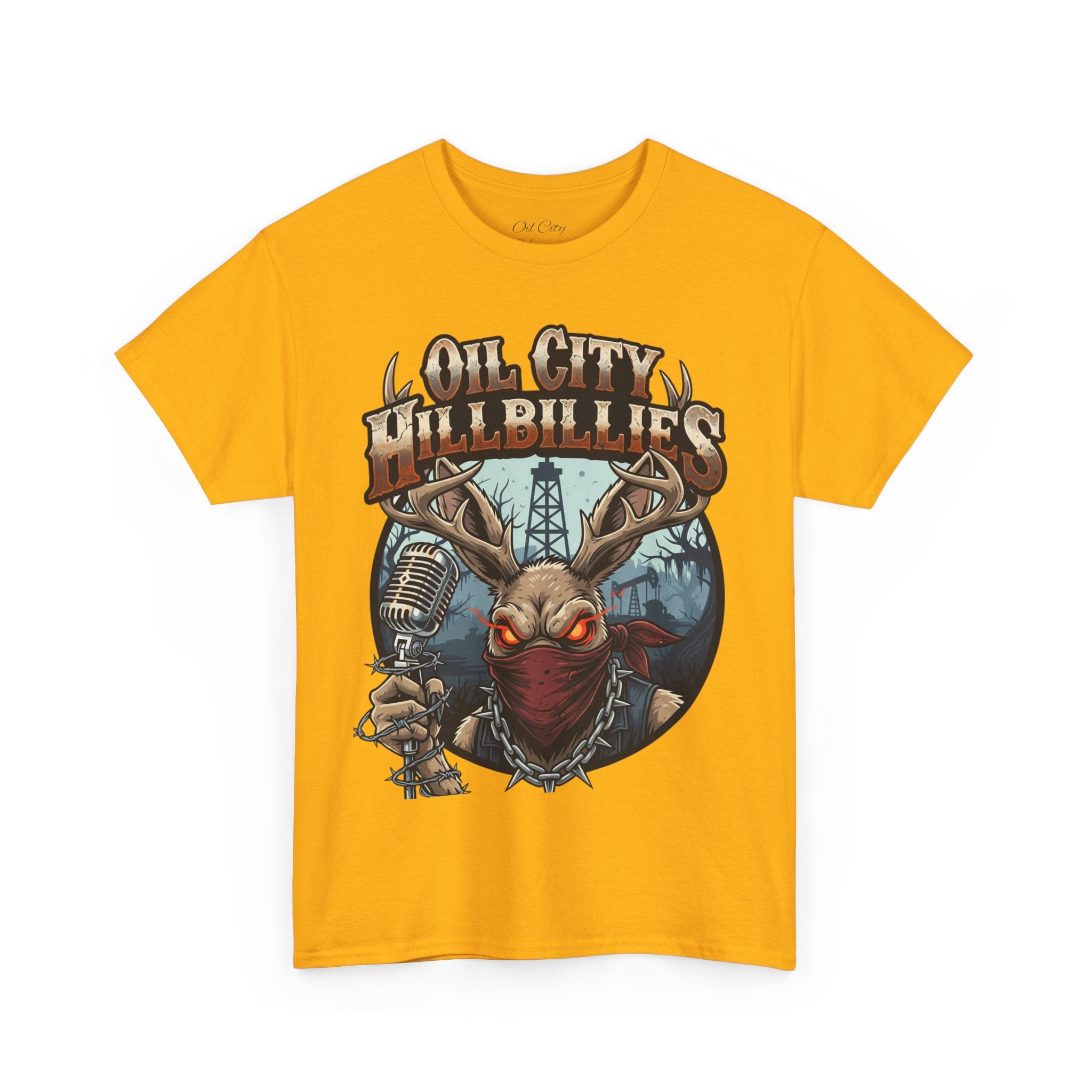 Oil City Hillbillies Unisex Heavy Cotton Tee | Vintage Graphic Tee, Music Festival Shirt, Country Style Apparel, Gift for Him, Casual Wear