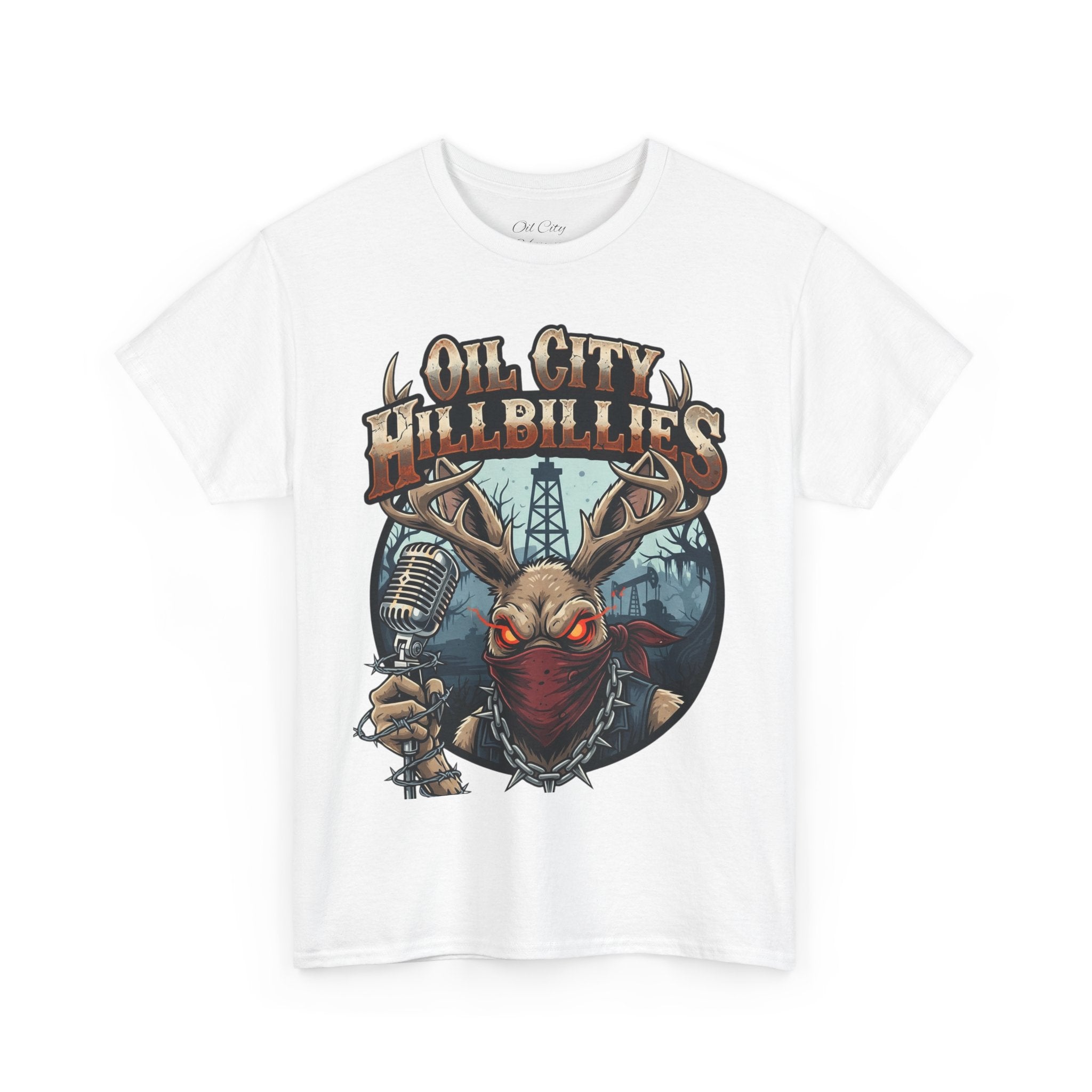 Oil City Hillbillies Unisex Heavy Cotton Tee | Vintage Graphic Tee, Music Festival Shirt, Country Style Apparel, Gift for Him, Casual Wear