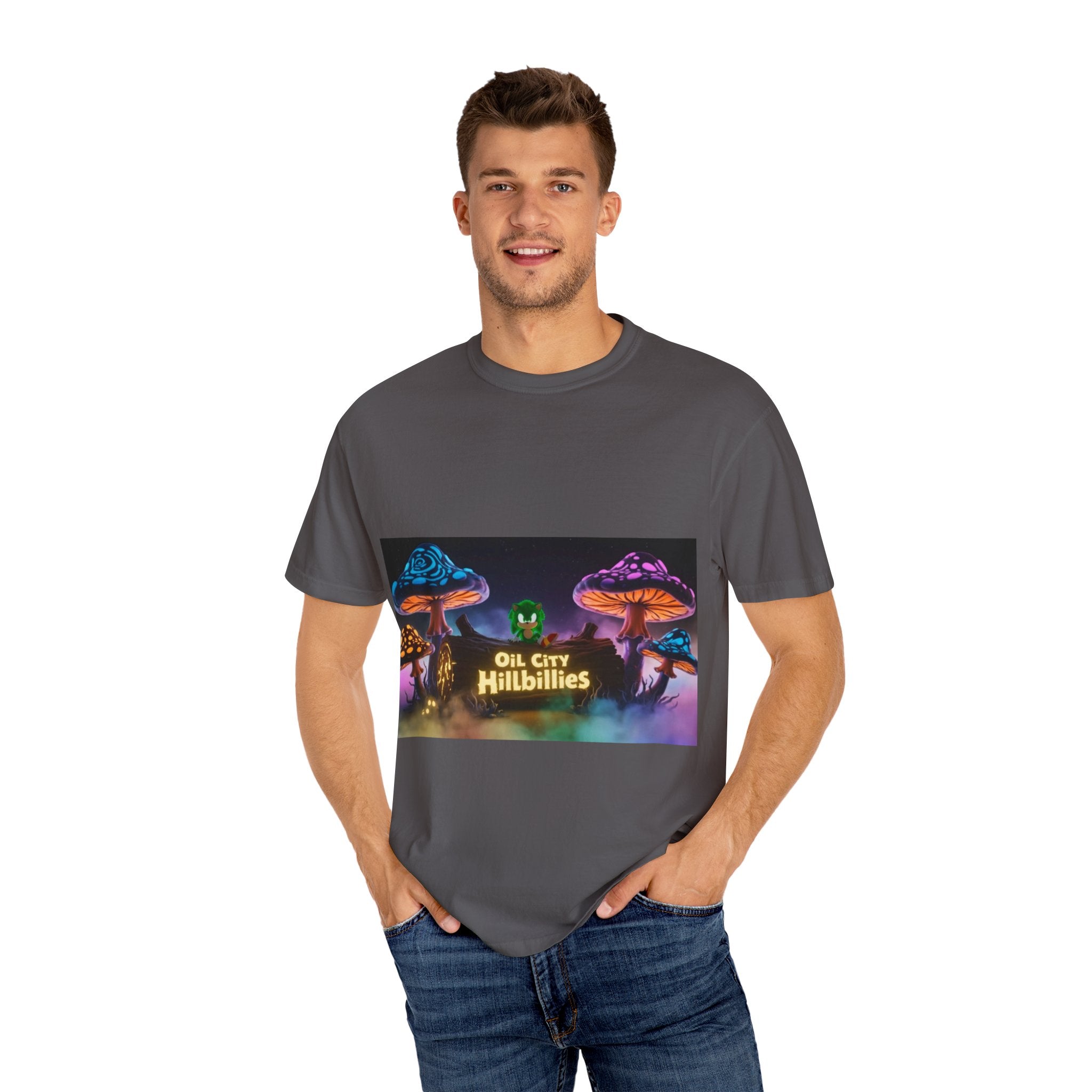 Chronic the Hemphog, Oil City Hillbillies T-Shirt | Unisex Garment-Dyed Tee for Art Lovers, Festival Goers, Quirky Gifts, Retro Style, Summer Essential