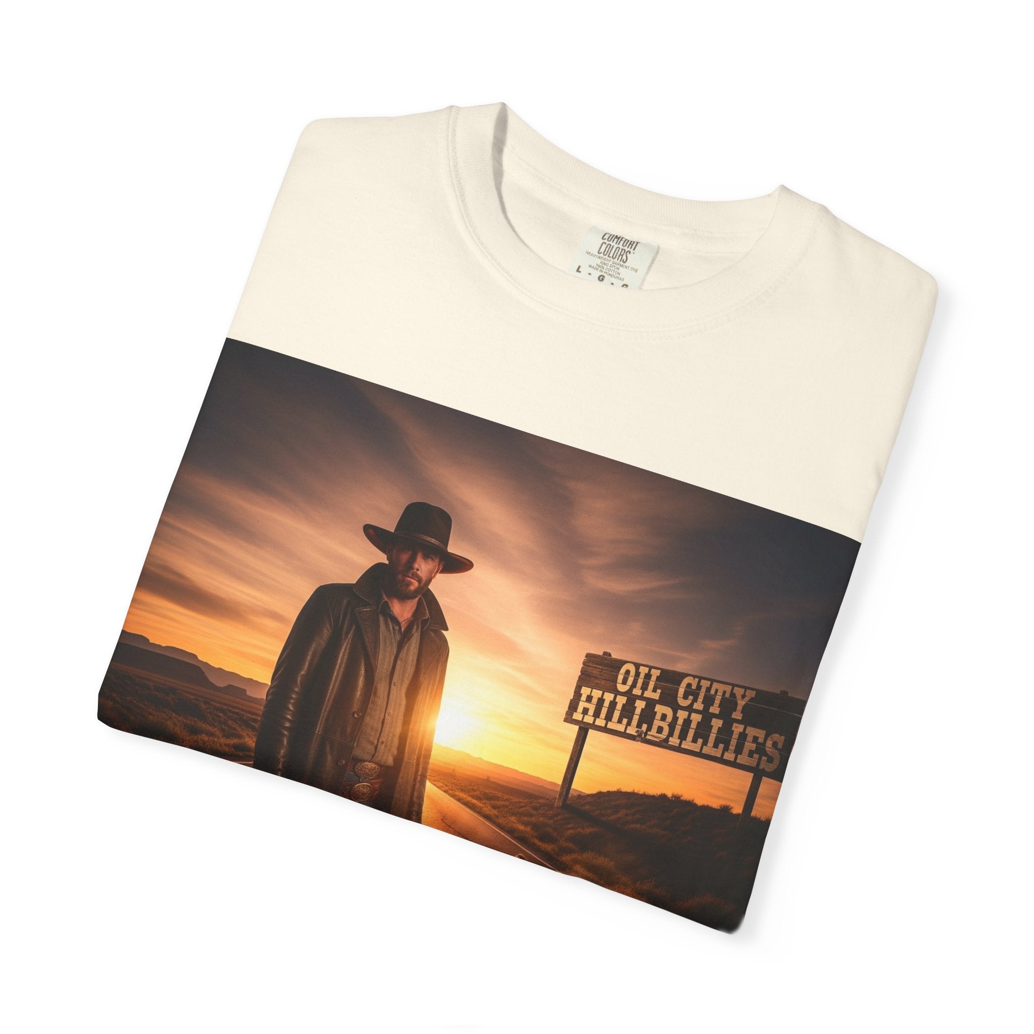 OCH Sunset Cowboy Graphic T-Shirt – Western Style Tee, Gift for Outlaw Country Fans, Casual Wear, Adventure Apparel, Unisex Fashion