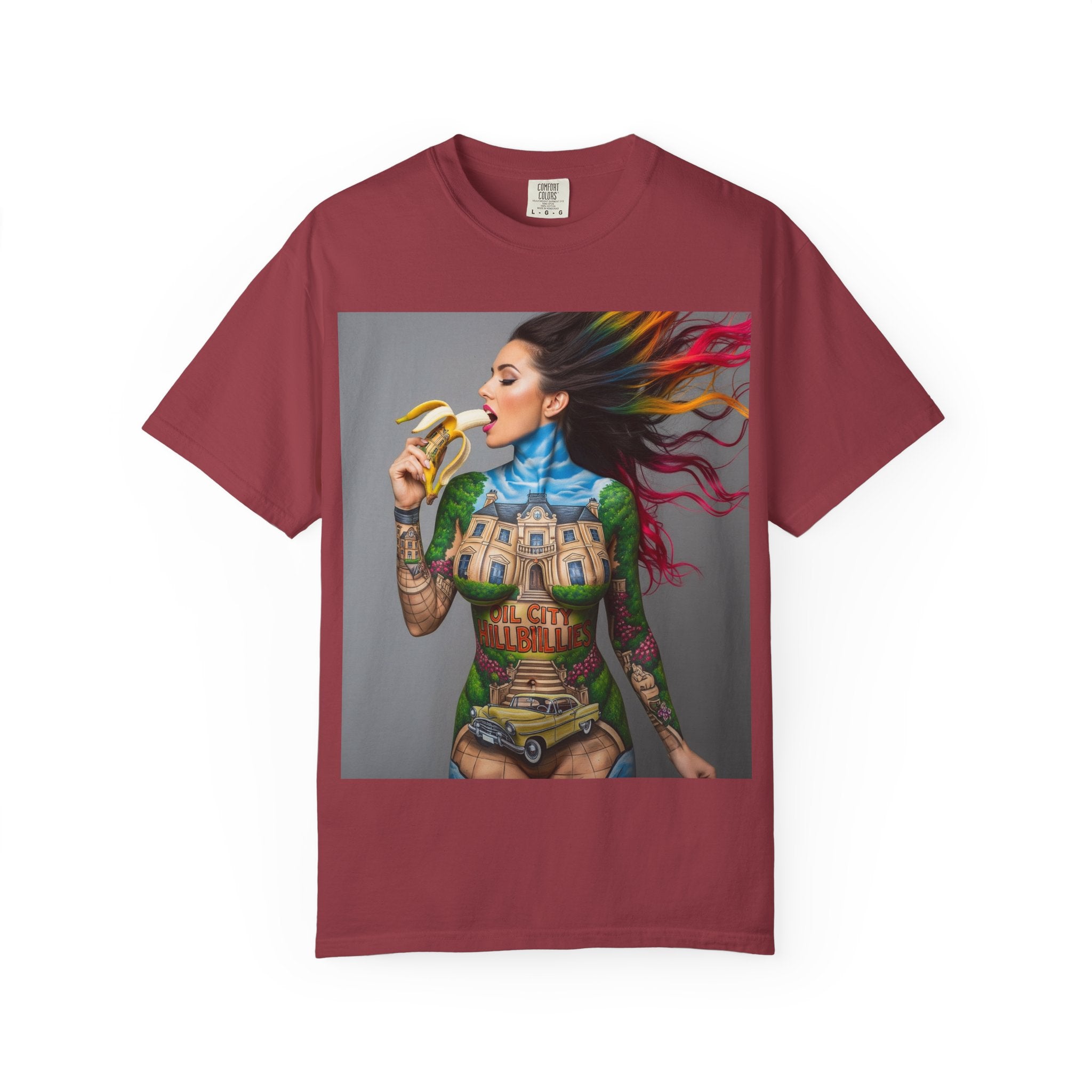 Vibrant Art Tee, Unisex Garment-Dyed T-shirt, Bohemian Style Shirt, Unique Gift, Festival Wear, Artistic Apparel