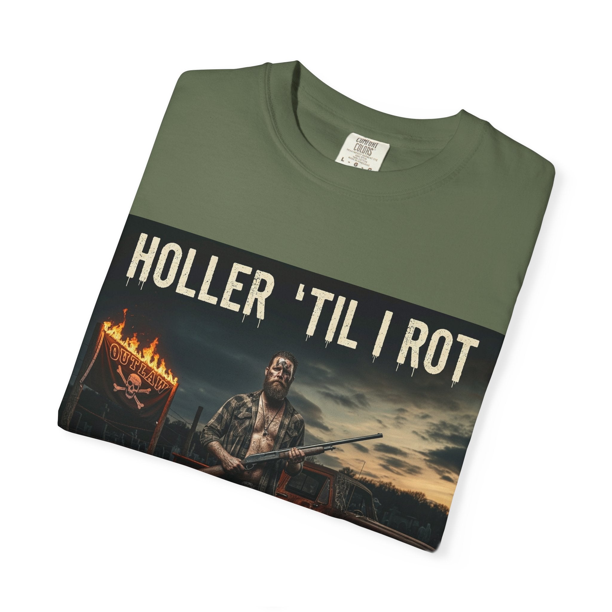Unisex Graphic Tee - Holler 'Til I Rot, Oil City Hillbillies, Casual Wear, Music Fans, Vintage Style, Great Gift