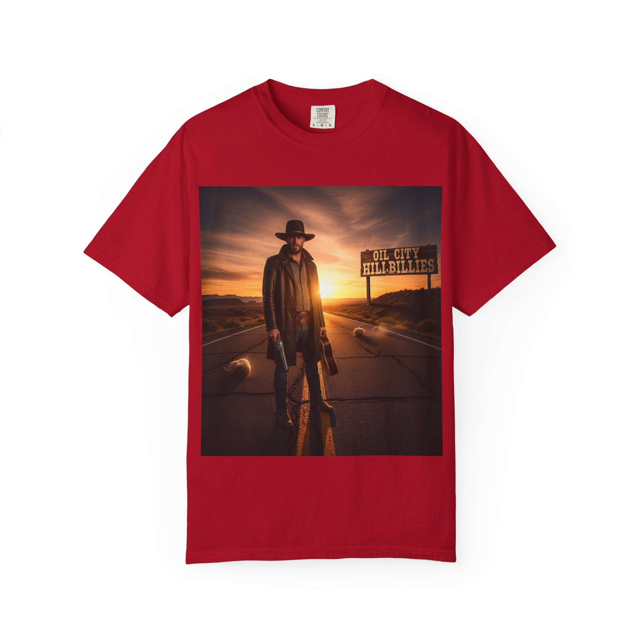 OCH Sunset Cowboy Graphic T-Shirt – Western Style Tee, Gift for Outlaw Country Fans, Casual Wear, Adventure Apparel, Unisex Fashion