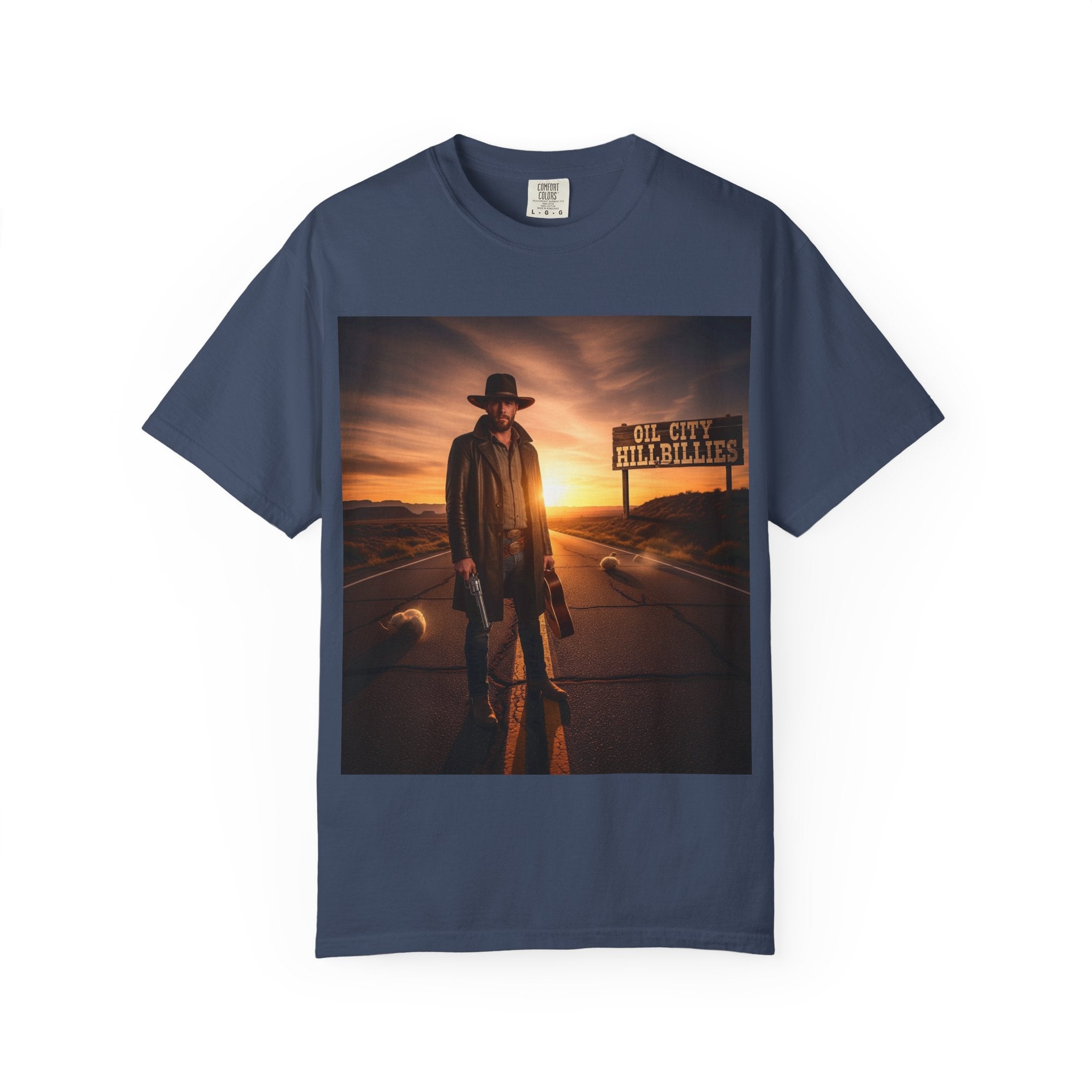 OCH Sunset Cowboy Graphic T-Shirt – Western Style Tee, Gift for Outlaw Country Fans, Casual Wear, Adventure Apparel, Unisex Fashion
