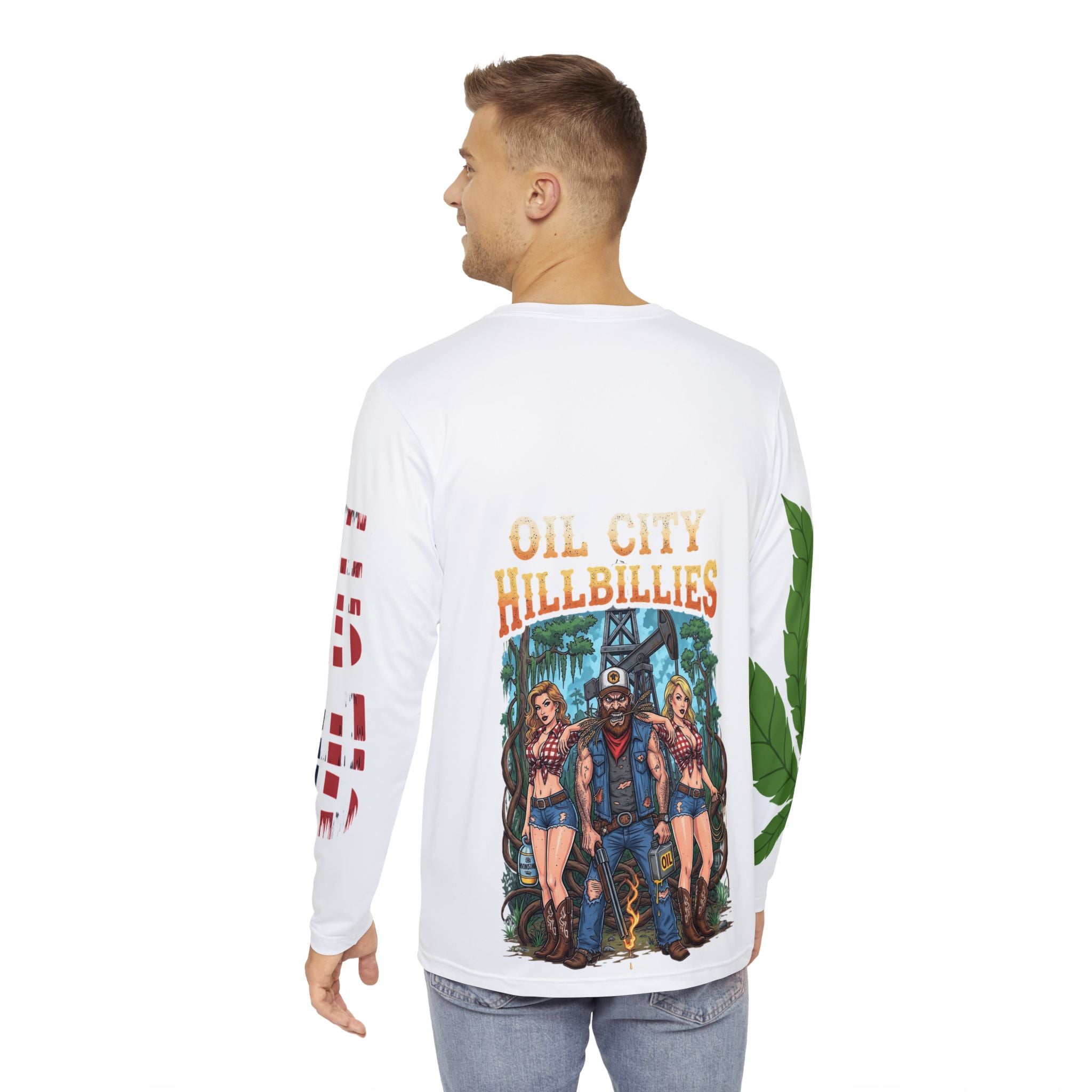 Men's Long Sleeve Graphic Shirt, Stylish Casual Wear, Perfect for Music Festivals, Unique Gift for Outdoor Enthusiasts