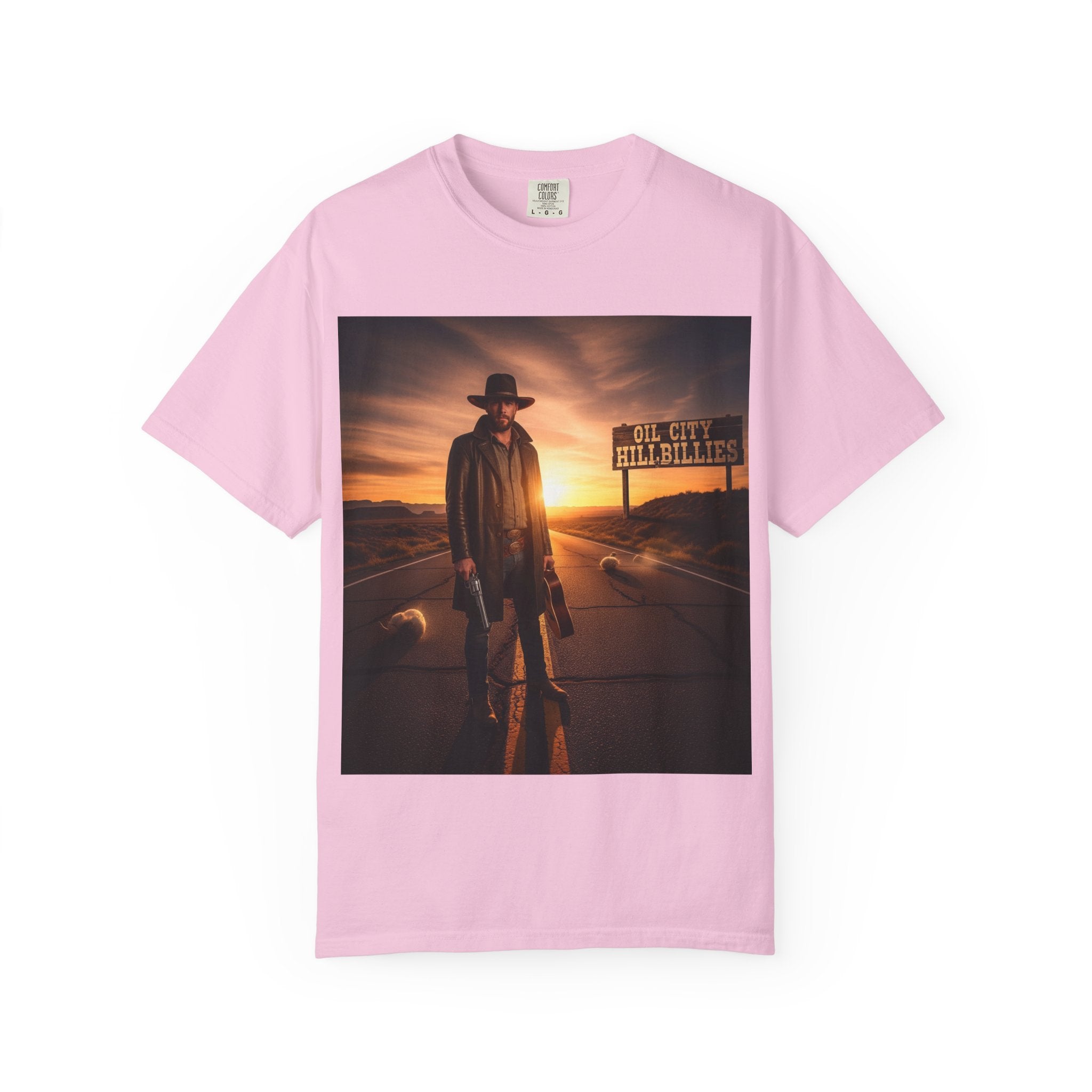 OCH Sunset Cowboy Graphic T-Shirt – Western Style Tee, Gift for Outlaw Country Fans, Casual Wear, Adventure Apparel, Unisex Fashion