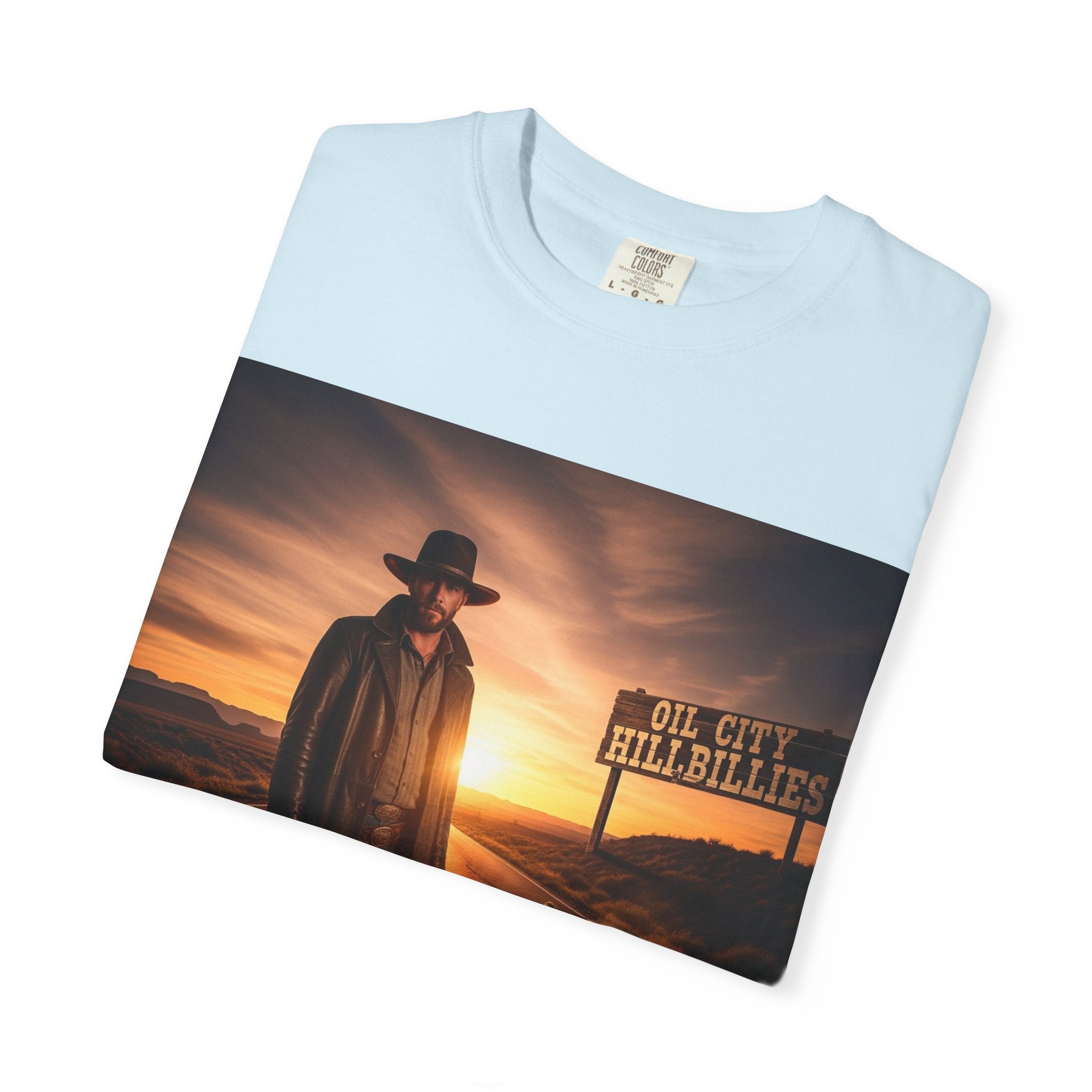 OCH Sunset Cowboy Graphic T-Shirt – Western Style Tee, Gift for Outlaw Country Fans, Casual Wear, Adventure Apparel, Unisex Fashion