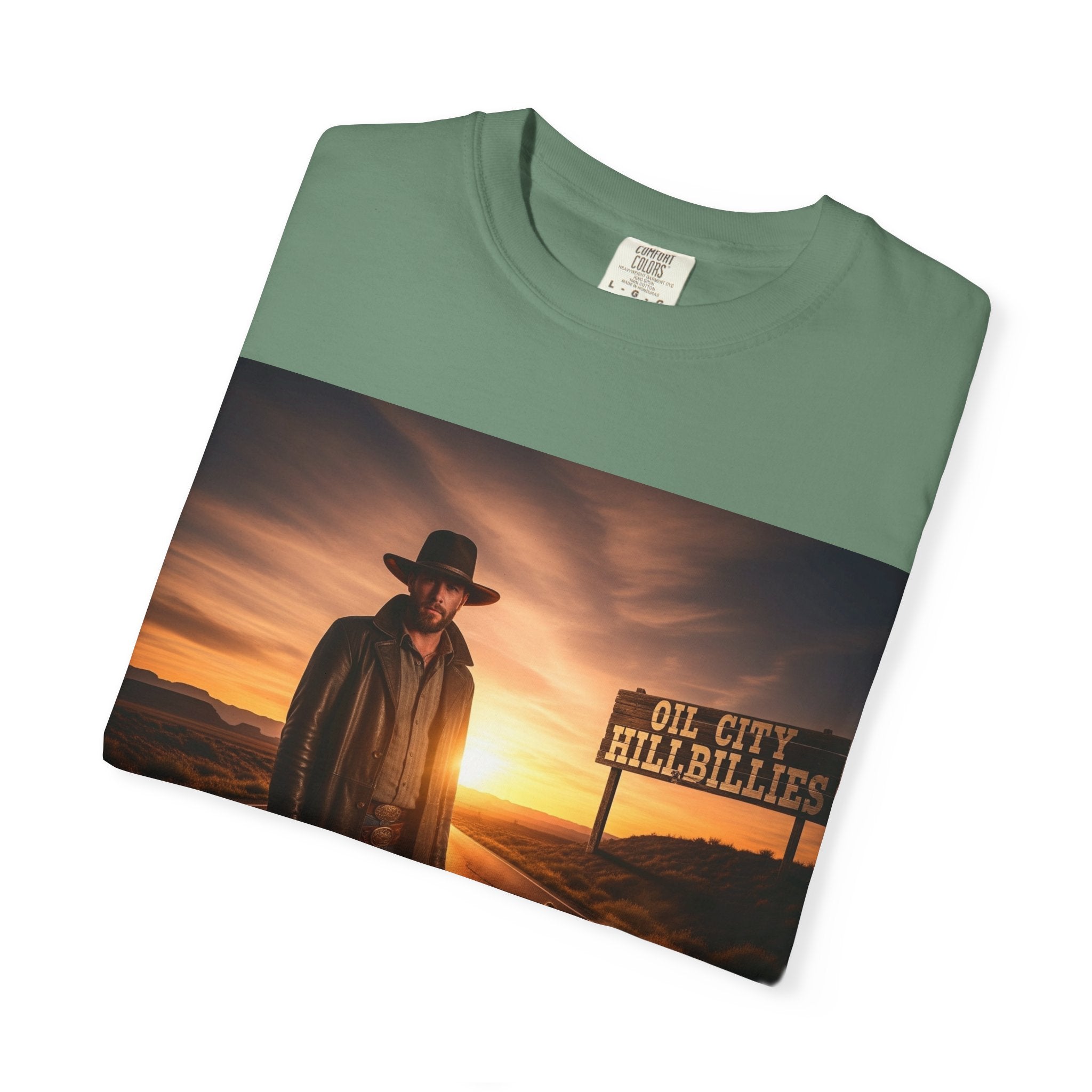 OCH Sunset Cowboy Graphic T-Shirt – Western Style Tee, Gift for Outlaw Country Fans, Casual Wear, Adventure Apparel, Unisex Fashion