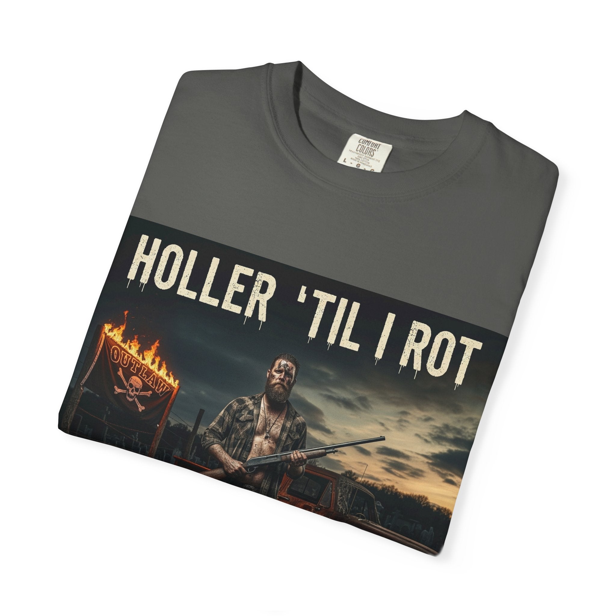 Unisex Graphic Tee - Holler 'Til I Rot, Oil City Hillbillies, Casual Wear, Music Fans, Vintage Style, Great Gift