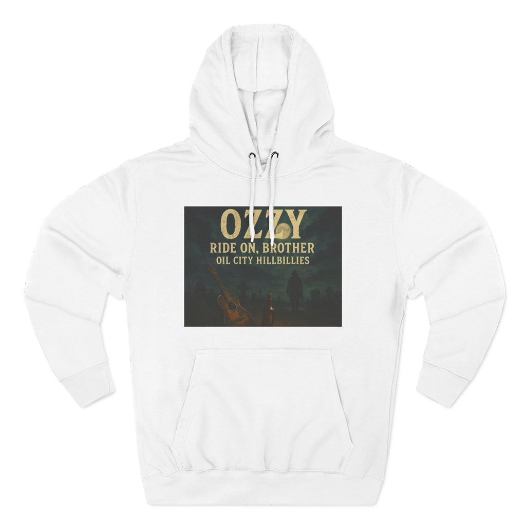 Ozzy-Inspired Oil City Hillbillies Three-Panel Fleece Hoodie, Cozy Layer for Music Lovers, Perfect Gift for Concert Goers, Ideal for Casual Outings, Great for Rock & Country Fans