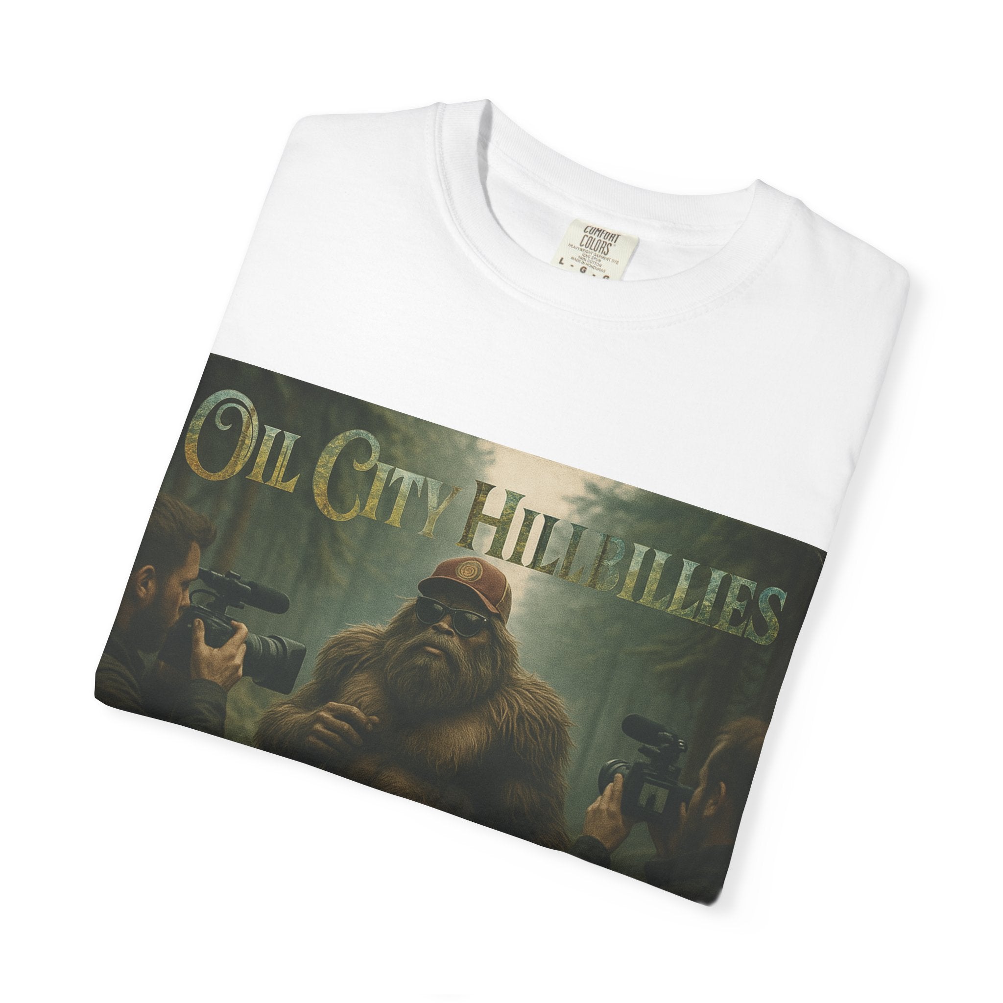 Oil City Hillbillies Unisex T-Shirt, Vintage Style Tee, Bigfoot Humor, Casual Wear, Gift for Nature Lovers, Fun Weekend Shirt