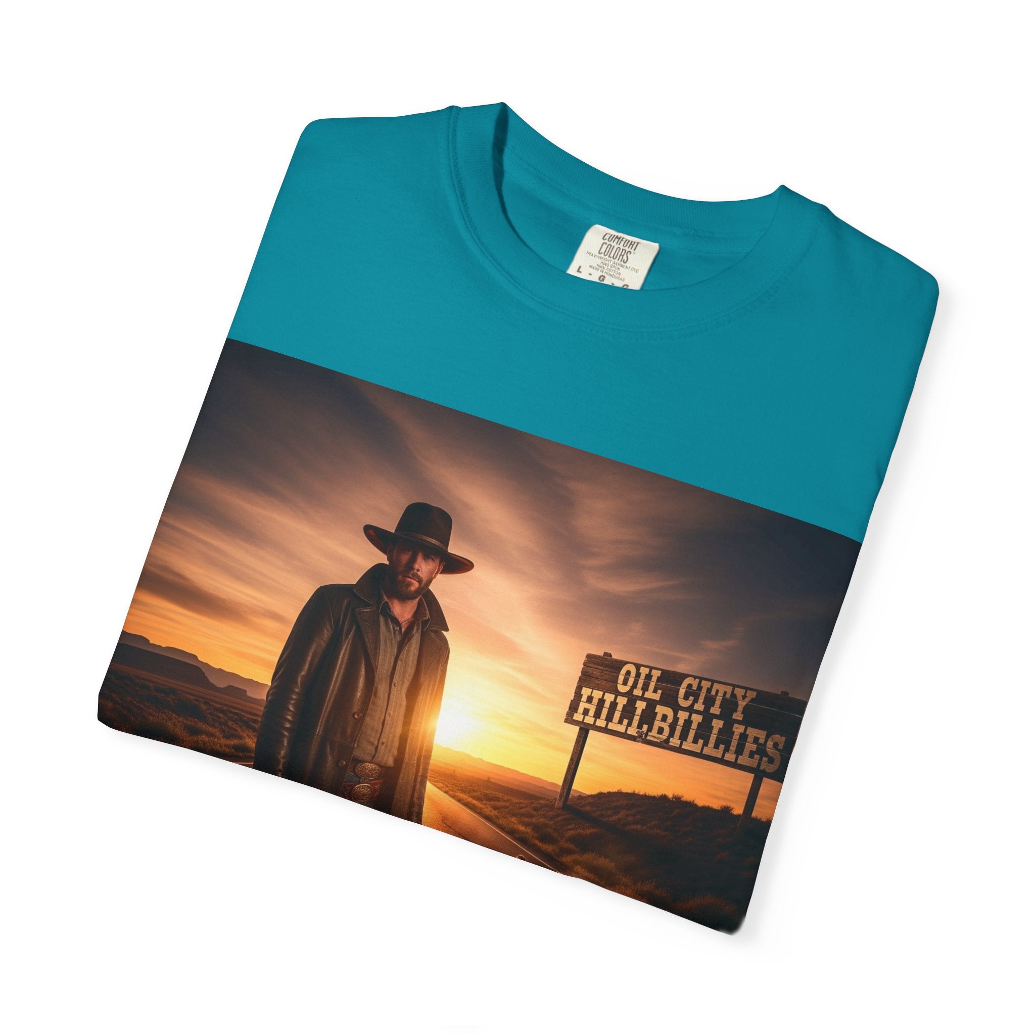 OCH Sunset Cowboy Graphic T-Shirt – Western Style Tee, Gift for Outlaw Country Fans, Casual Wear, Adventure Apparel, Unisex Fashion