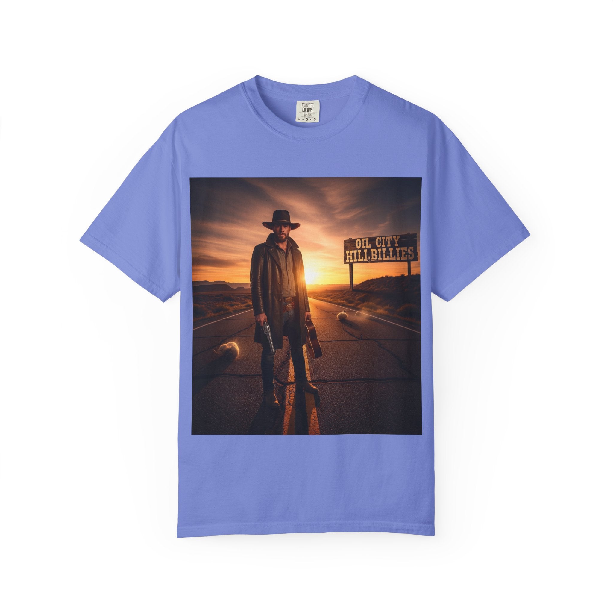 OCH Sunset Cowboy Graphic T-Shirt – Western Style Tee, Gift for Outlaw Country Fans, Casual Wear, Adventure Apparel, Unisex Fashion