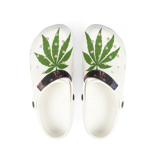 "OC Hillbillies Blaze Trail Clogs - Official Swag with Marijuana Leaf Design"
