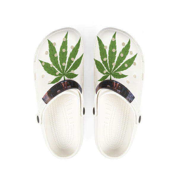 "OC Hillbillies Blaze Trail Clogs - Official Swag with Marijuana Leaf Design"