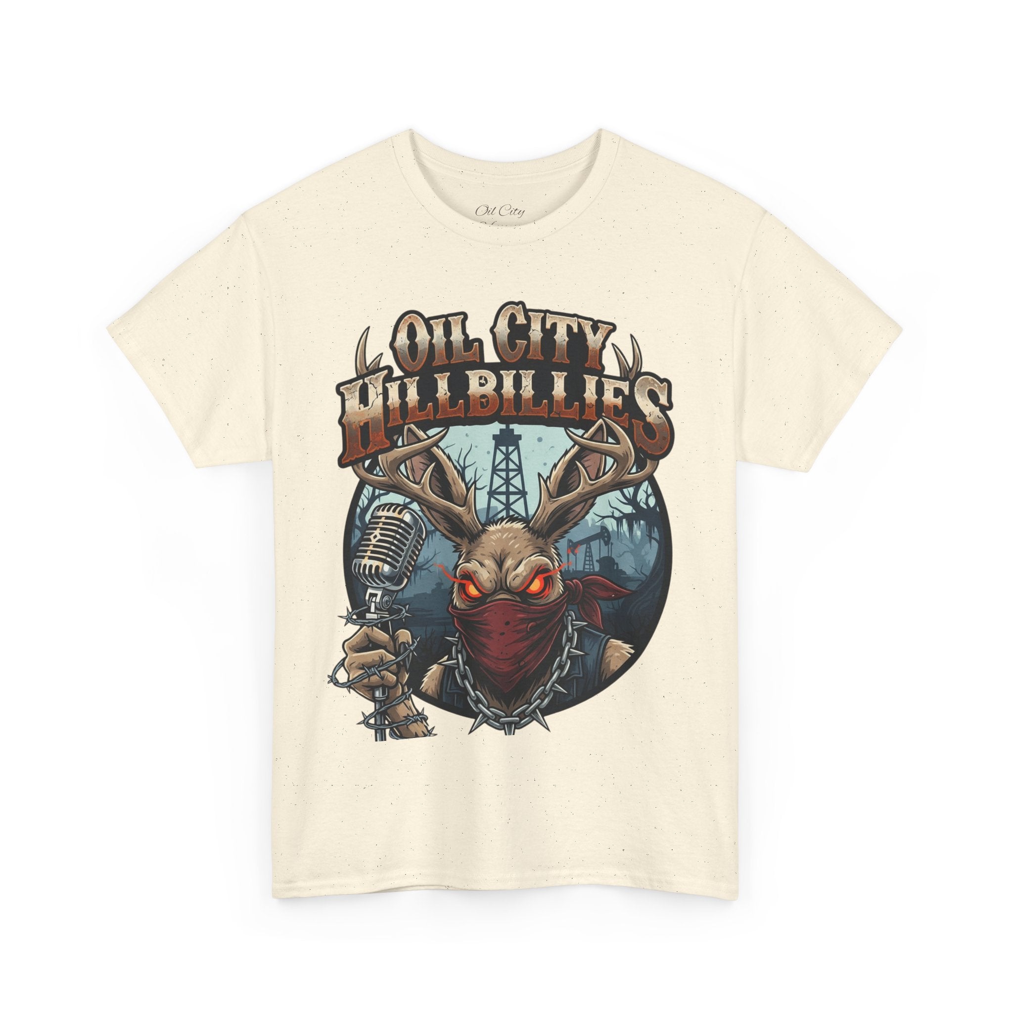 Oil City Hillbillies Unisex Heavy Cotton Tee | Vintage Graphic Tee, Music Festival Shirt, Country Style Apparel, Gift for Him, Casual Wear
