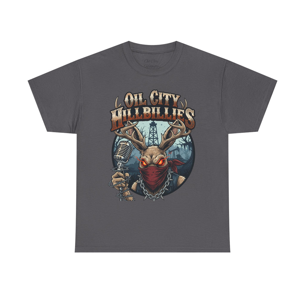 Oil City Hillbillies Unisex Heavy Cotton Tee | Vintage Graphic Tee, Music Festival Shirt, Country Style Apparel, Gift for Him, Casual Wear