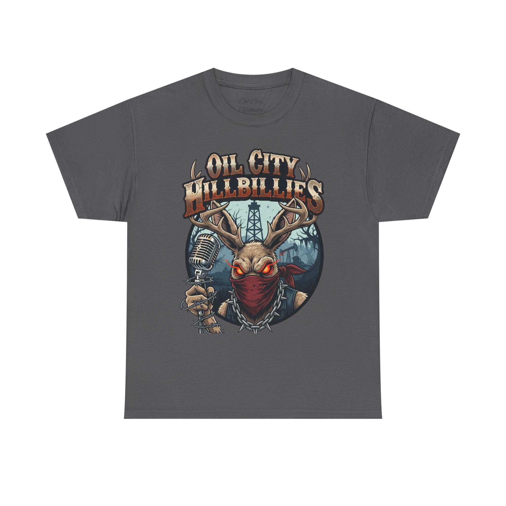 Oil City Hillbillies Unisex Heavy Cotton Tee | Vintage Graphic Tee, Music Festival Shirt, Country Style Apparel, Gift for Him, Casual Wear