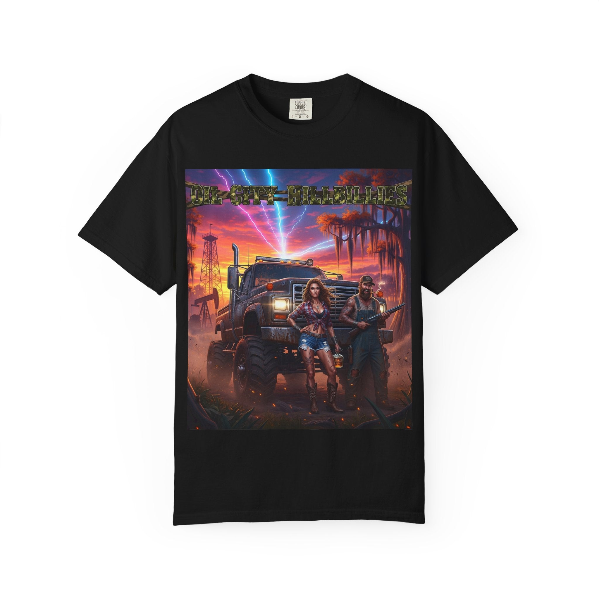 Oil City Hillbillies Adventurous Graphic T-Shirt – Fun Gift for Outdoor Lovers, Summer Vibes, Unisex Casual Wear, Adventure Shirt, Retro Band Tee