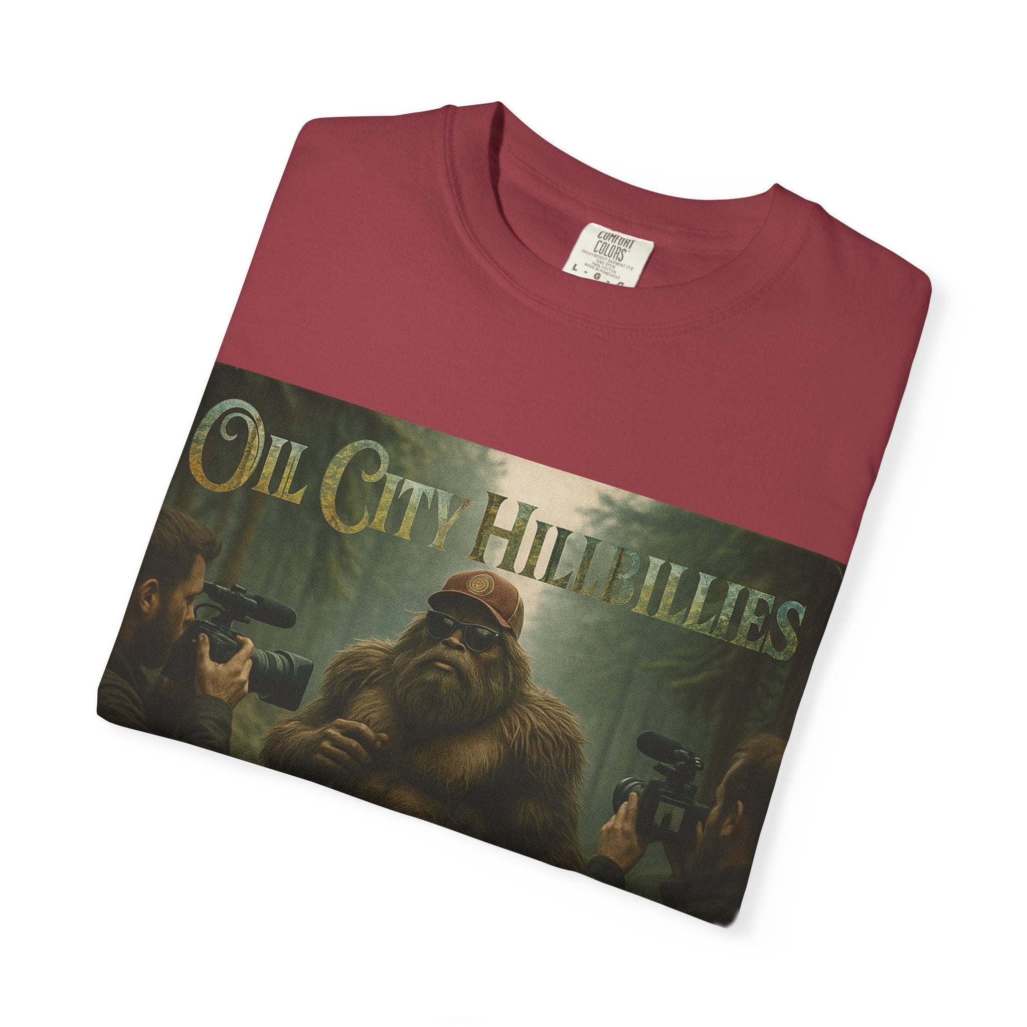 Oil City Hillbillies Unisex T-Shirt, Vintage Style Tee, Bigfoot Humor, Casual Wear, Gift for Nature Lovers, Fun Weekend Shirt