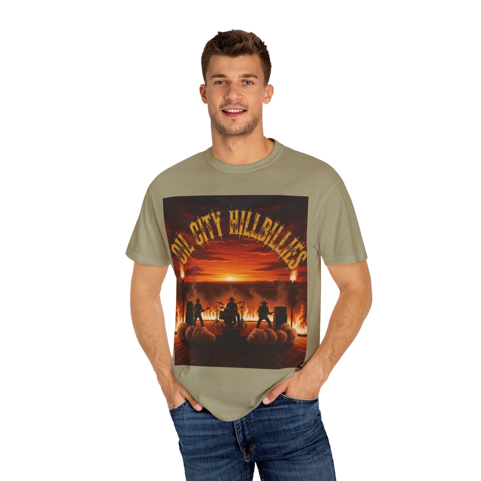 Oil City Hillbillies Sunset Vibe Unisex Tee – Summer Shirt, Festival Fashion, Vintage Graphic Band Tee, Edgy Southern Streetwear