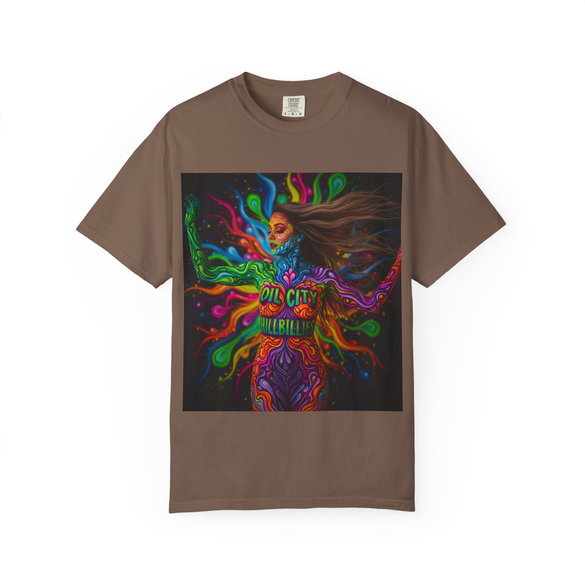 Garment-Dyed Oil City Hillbillies Tee Inspired by Southern Roots and Backwoods Culture, Bohemian T-shirt for Music Festivals, Artistic Outlaw Fashion Statement, Perfect Gift for Fans