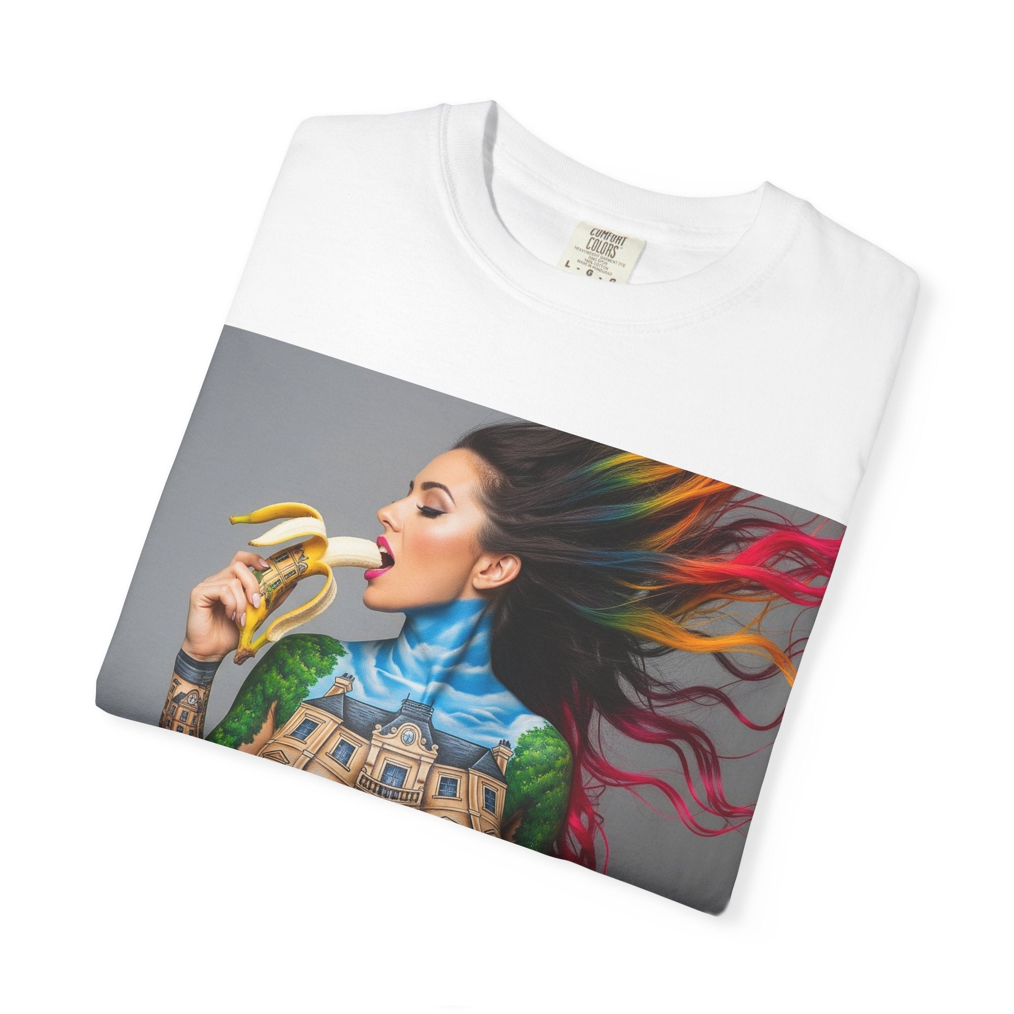 Vibrant Art Tee, Unisex Garment-Dyed T-shirt, Bohemian Style Shirt, Unique Gift, Festival Wear, Artistic Apparel
