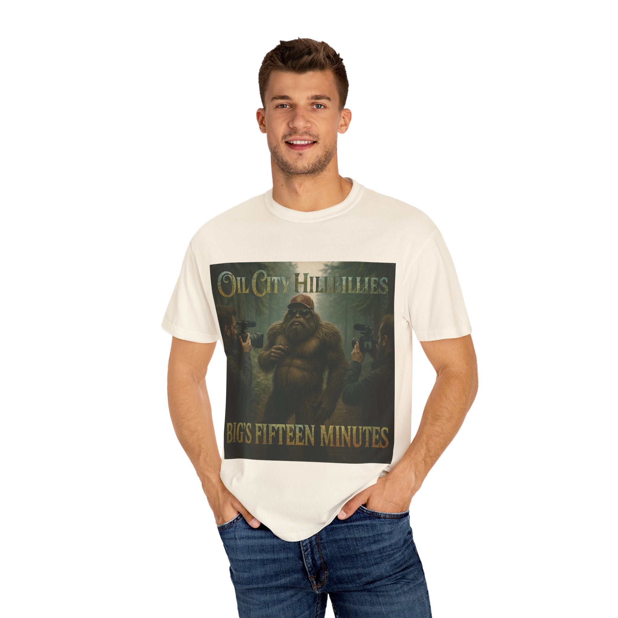 Oil City Hillbillies Unisex T-Shirt, Vintage Style Tee, Bigfoot Humor, Casual Wear, Gift for Nature Lovers, Fun Weekend Shirt