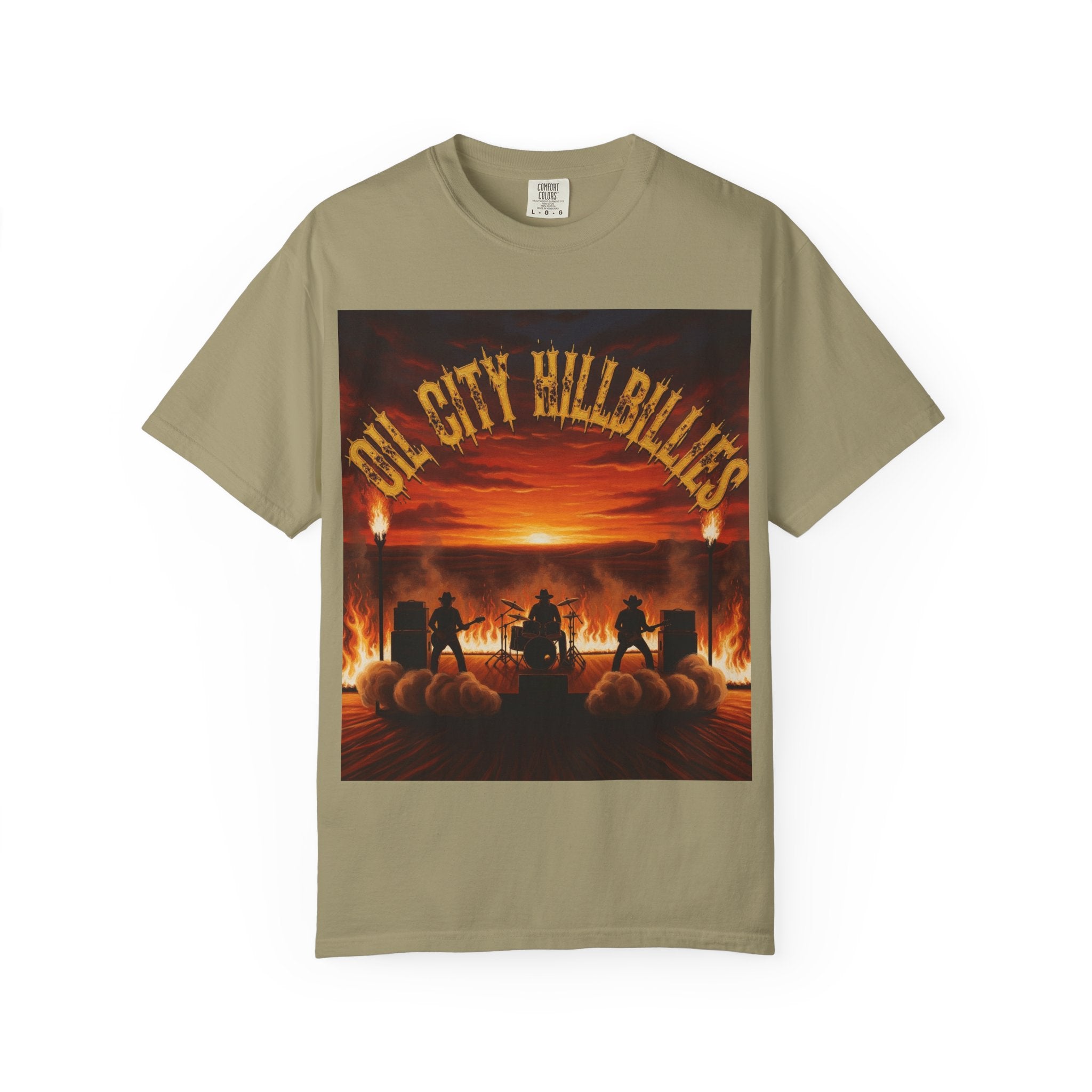 Oil City Hillbillies Sunset Vibe Unisex Tee – Summer Shirt, Festival Fashion, Vintage Graphic Band Tee, Edgy Southern Streetwear