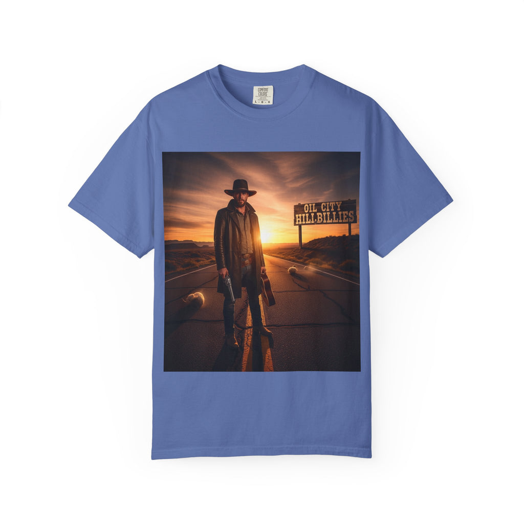 OCH Sunset Cowboy Graphic T-Shirt – Western Style Tee, Gift for Outlaw Country Fans, Casual Wear, Adventure Apparel, Unisex Fashion