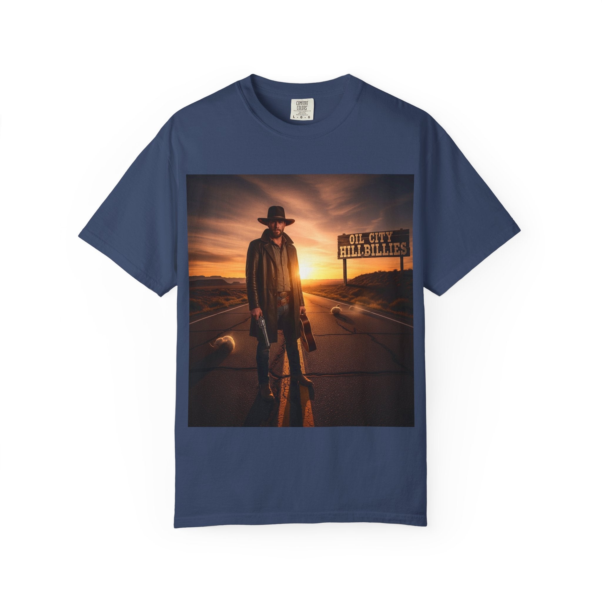 OCH Sunset Cowboy Graphic T-Shirt – Western Style Tee, Gift for Outlaw Country Fans, Casual Wear, Adventure Apparel, Unisex Fashion