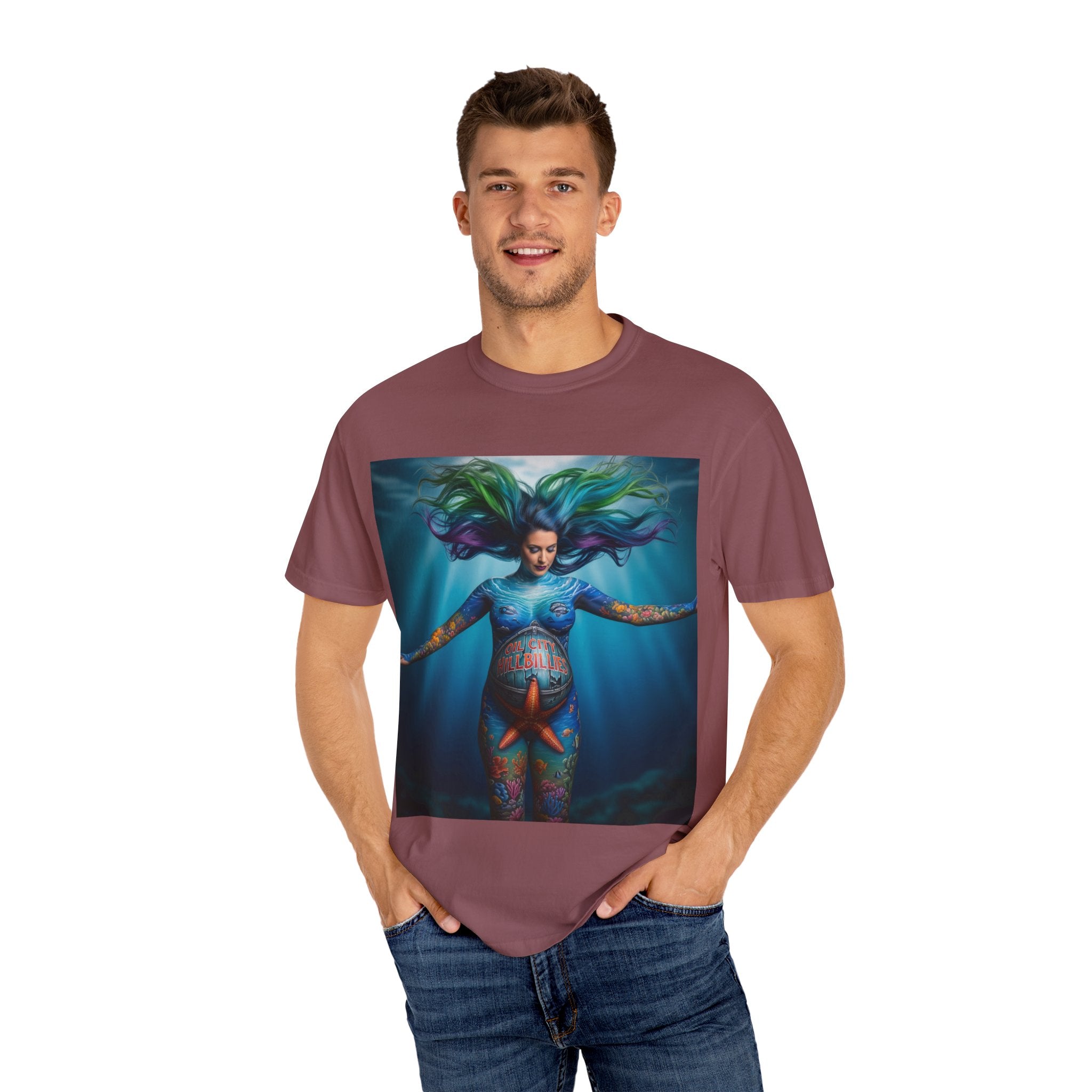 Garment-Dyed Oil City Hillbillies Tee Inspired by Southern Roots and Backwoods Culture, Bohemian T-shirt for Music Festivals, Artistic Outlaw Fashion Statement, Perfect Gift for Fans