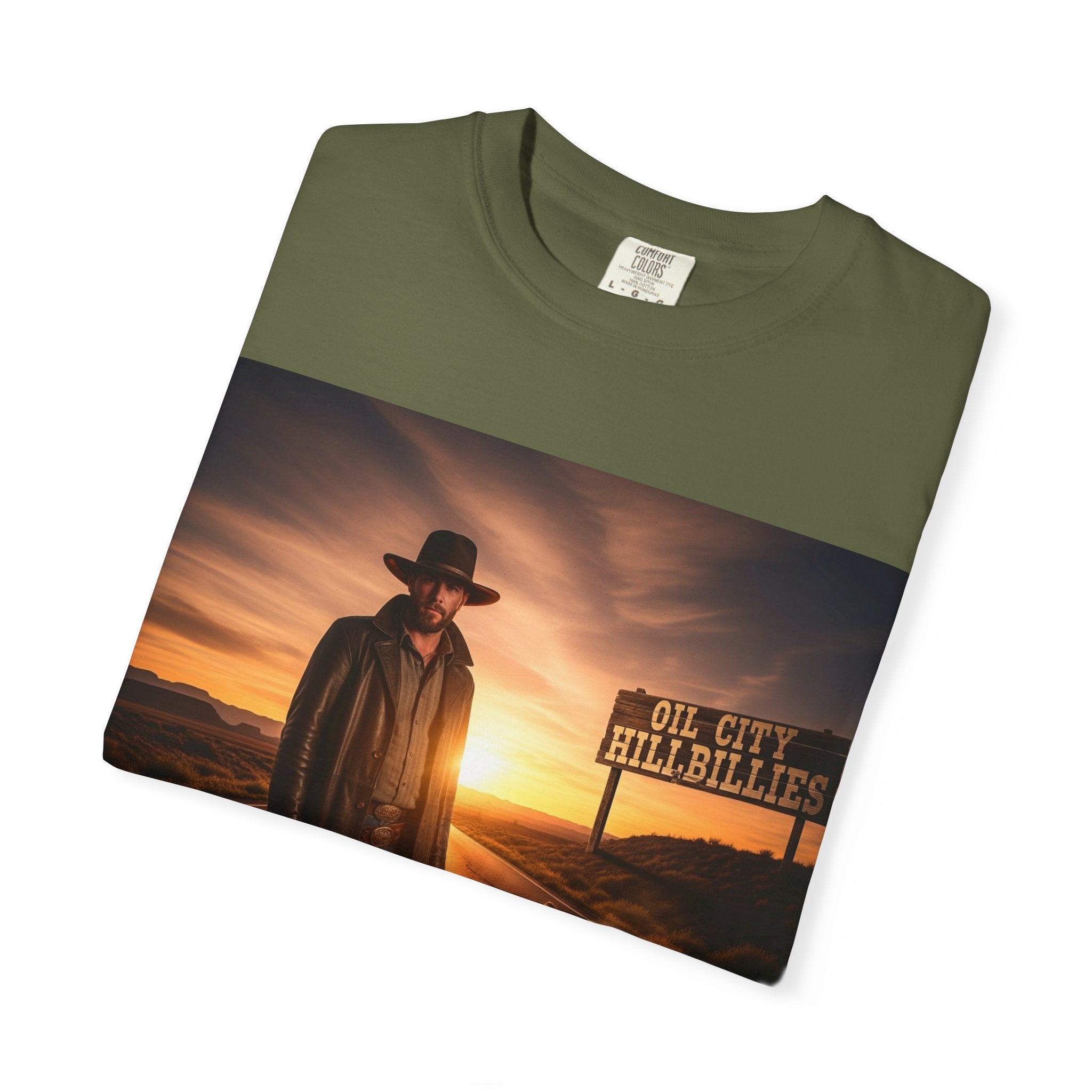 OCH Sunset Cowboy Graphic T-Shirt – Western Style Tee, Gift for Outlaw Country Fans, Casual Wear, Adventure Apparel, Unisex Fashion