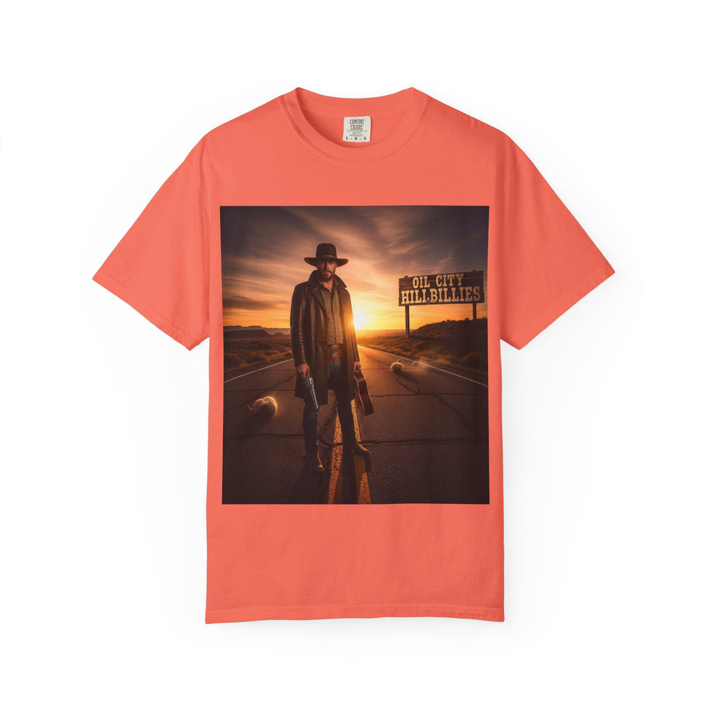 OCH Sunset Cowboy Graphic T-Shirt – Western Style Tee, Gift for Outlaw Country Fans, Casual Wear, Adventure Apparel, Unisex Fashion