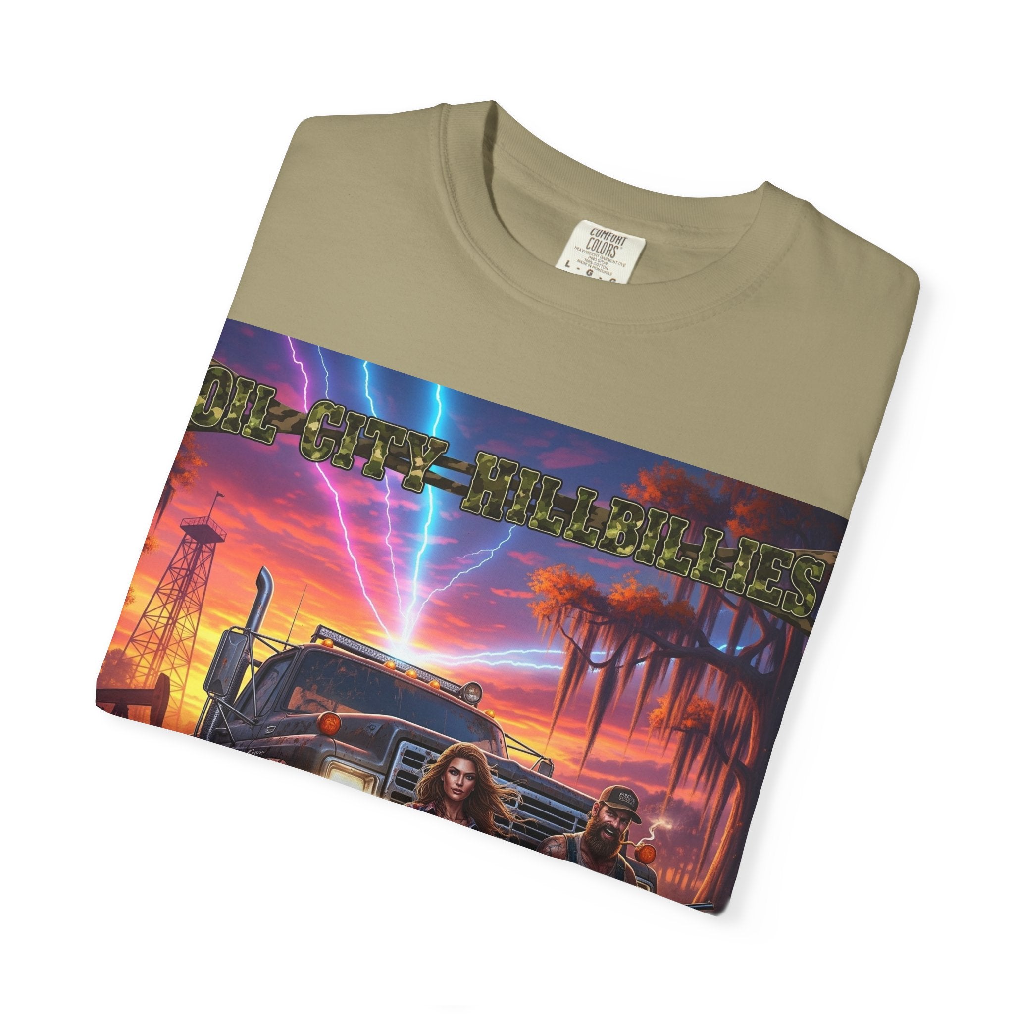 Oil City Hillbillies Adventurous Graphic T-Shirt – Fun Gift for Outdoor Lovers, Summer Vibes, Unisex Casual Wear, Adventure Shirt, Retro Band Tee