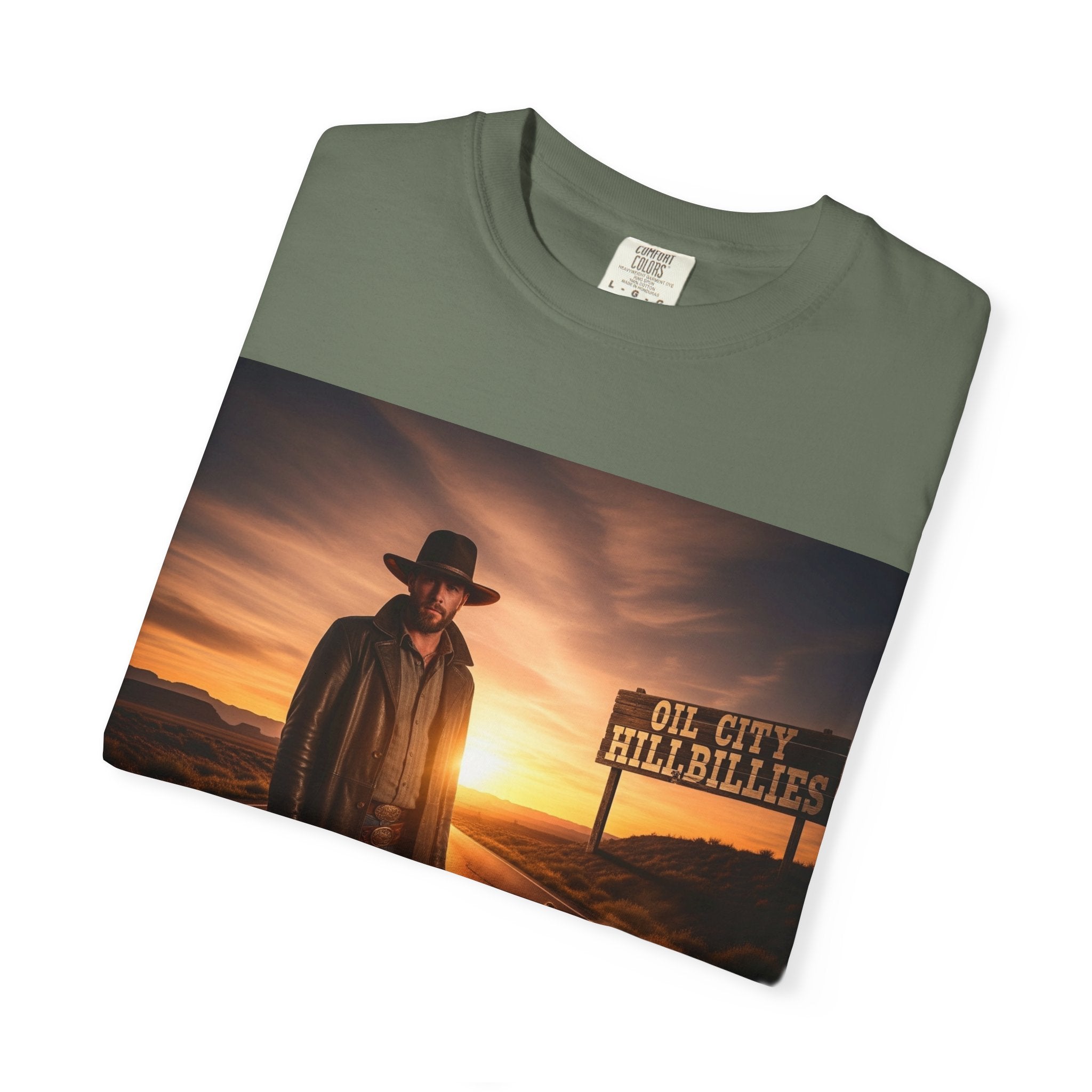 OCH Sunset Cowboy Graphic T-Shirt – Western Style Tee, Gift for Outlaw Country Fans, Casual Wear, Adventure Apparel, Unisex Fashion