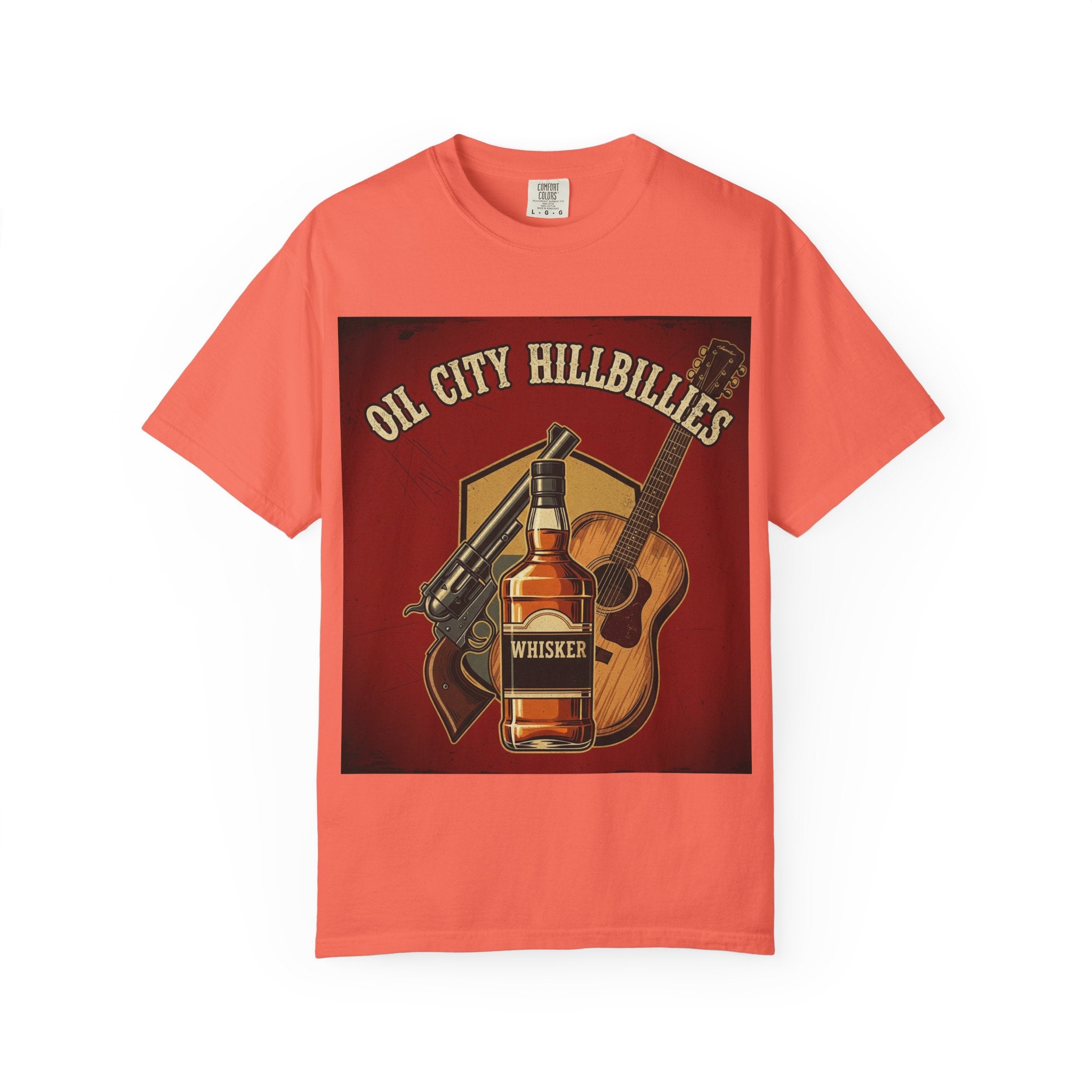 Oil City Hillbillies Whiskey-Themed T-Shirt – Rustic Style Shirt, Gift for Outlaw Country Fans, Casual Wear, Unisex Graphic Band Tee