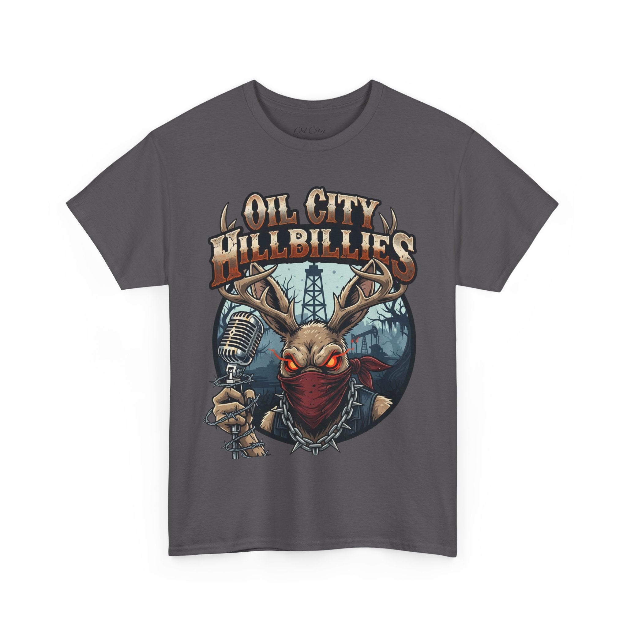 Oil City Hillbillies Unisex Heavy Cotton Tee | Vintage Graphic Tee, Music Festival Shirt, Country Style Apparel, Gift for Him, Casual Wear