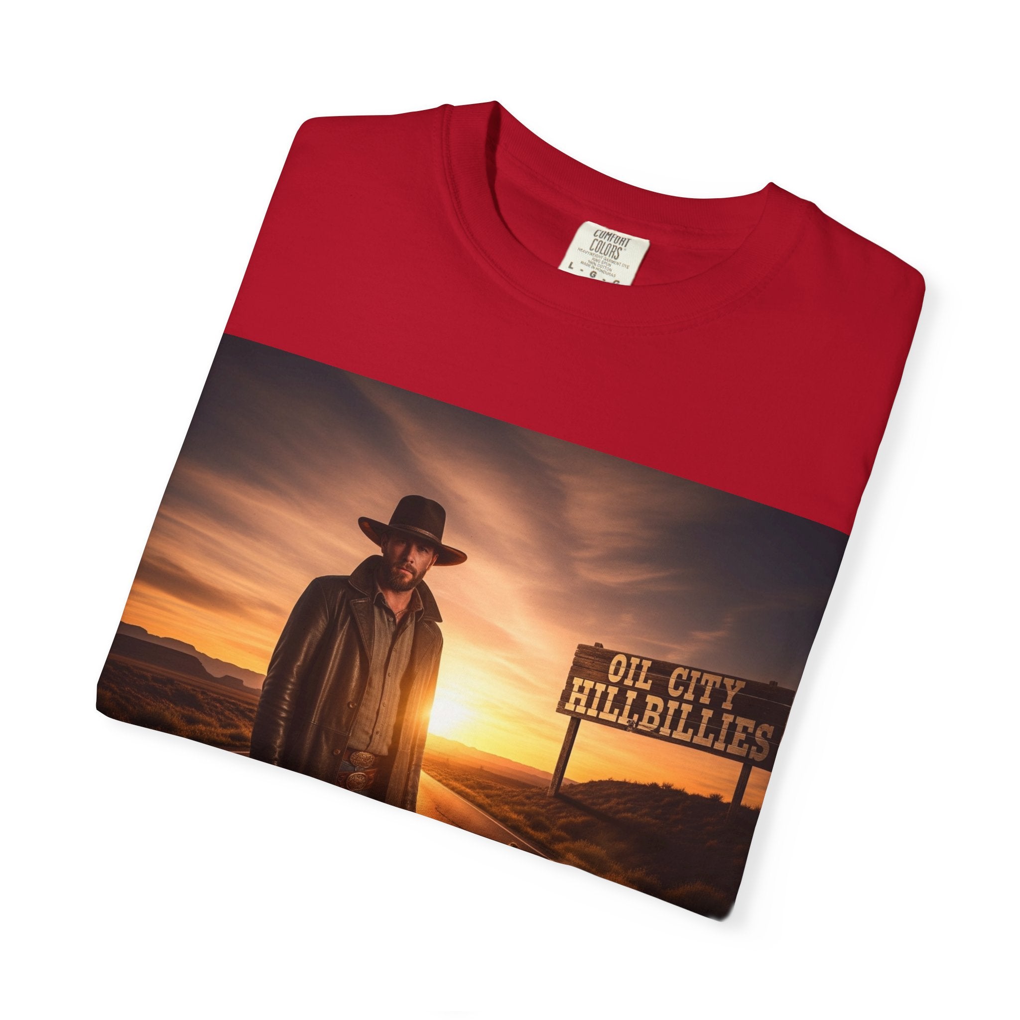OCH Sunset Cowboy Graphic T-Shirt – Western Style Tee, Gift for Outlaw Country Fans, Casual Wear, Adventure Apparel, Unisex Fashion