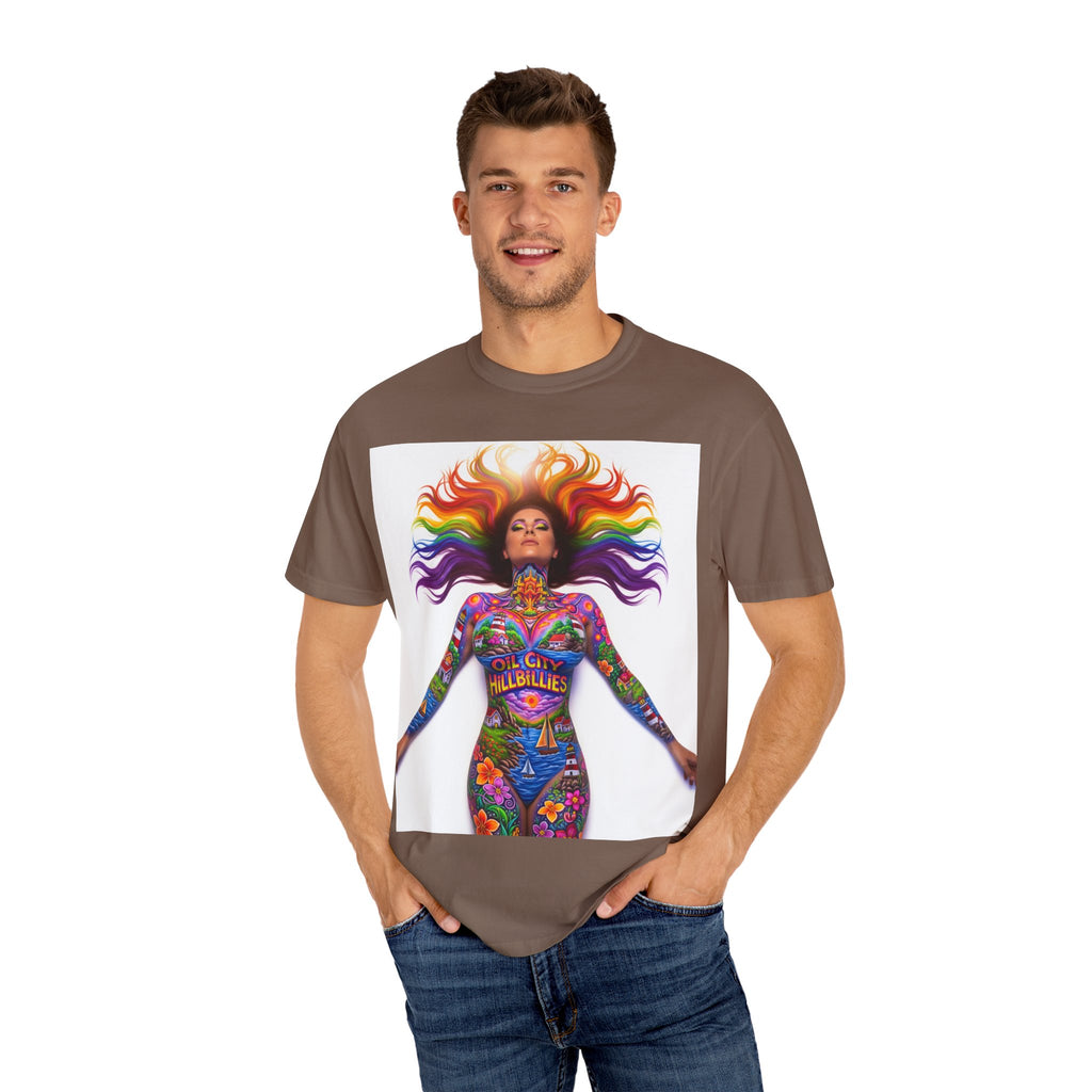 Oil City Hillbillies Full Body Art – Colorful Empowerment T-Shirt, Vibrant Art Tee, Unisex Graphic Shirt, Festival Wear, Pride Apparel, Gift for Artists