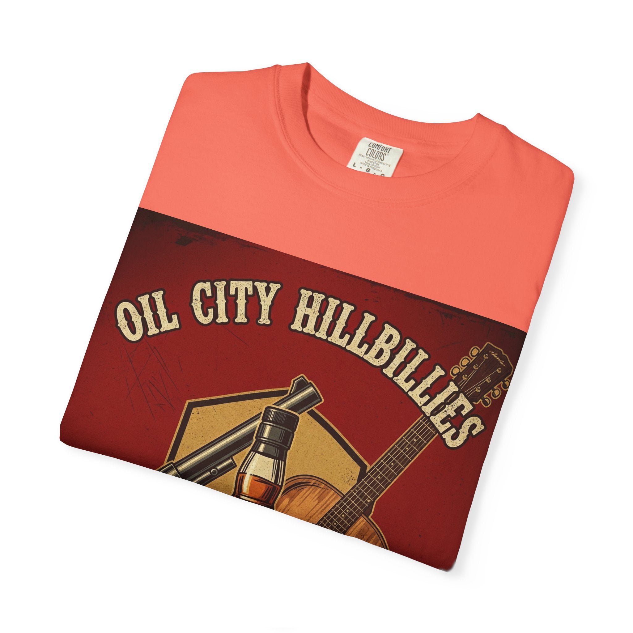 Oil City Hillbillies Whiskey-Themed T-Shirt – Rustic Style Shirt, Gift for Outlaw Country Fans, Casual Wear, Unisex Graphic Band Tee