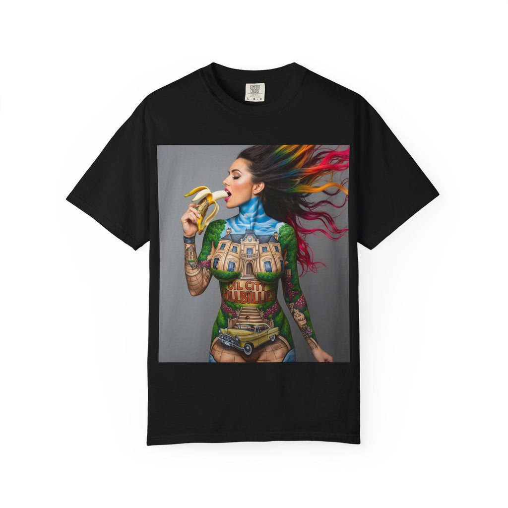 Vibrant Art Tee, Unisex Garment-Dyed T-shirt, Bohemian Style Shirt, Unique Gift, Festival Wear, Artistic Apparel