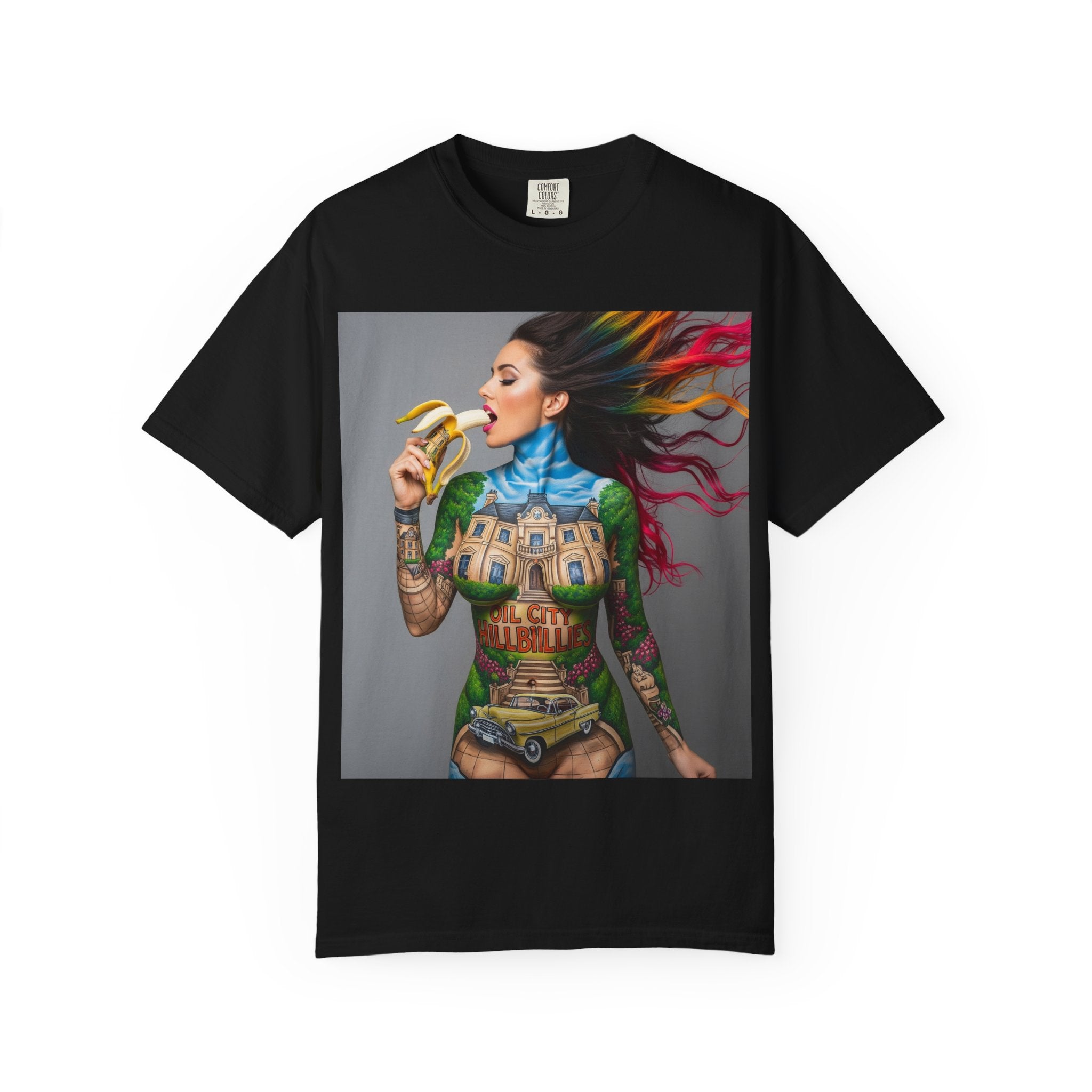 Vibrant Art Tee, Unisex Garment-Dyed T-shirt, Bohemian Style Shirt, Unique Gift, Festival Wear, Artistic Apparel