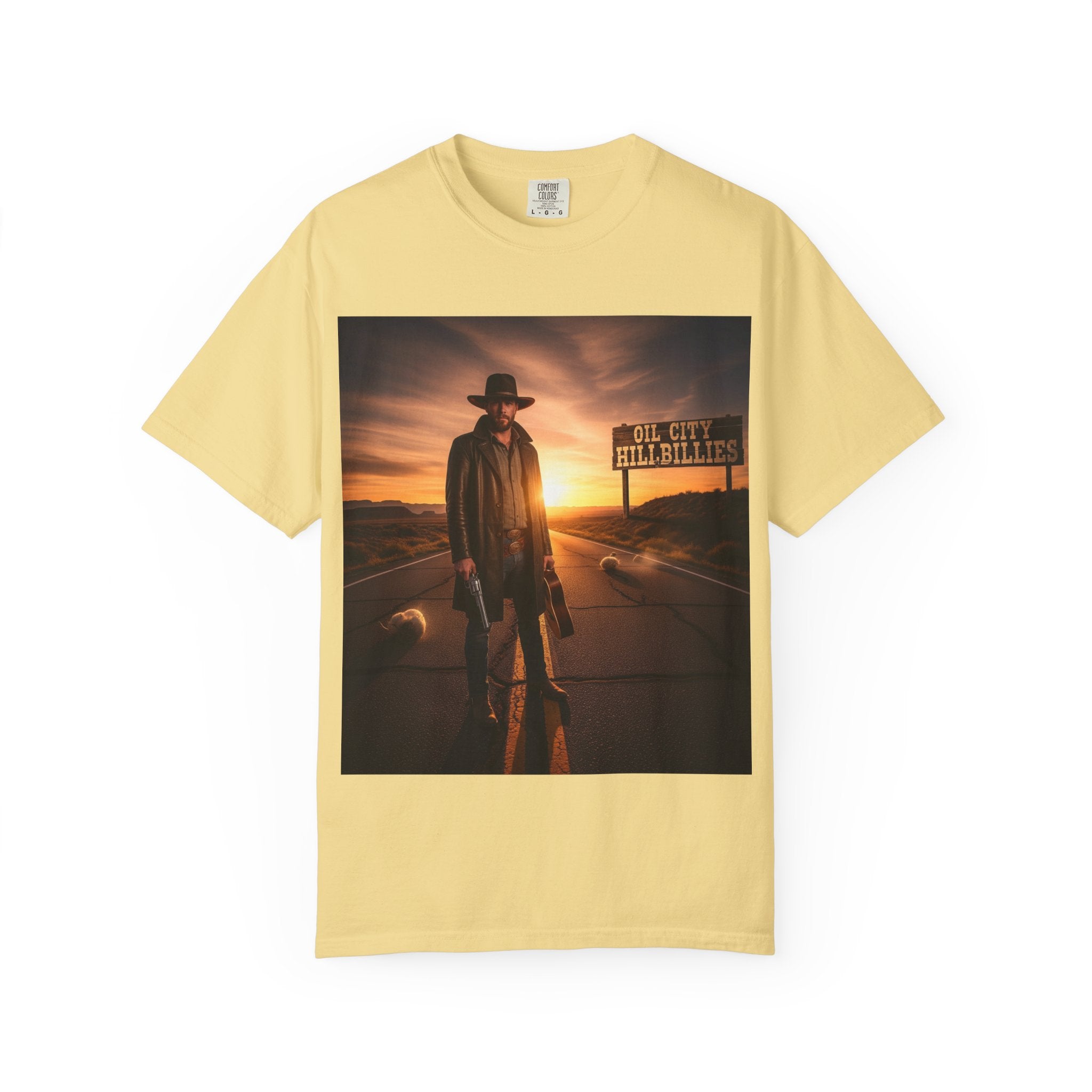 OCH Sunset Cowboy Graphic T-Shirt – Western Style Tee, Gift for Outlaw Country Fans, Casual Wear, Adventure Apparel, Unisex Fashion