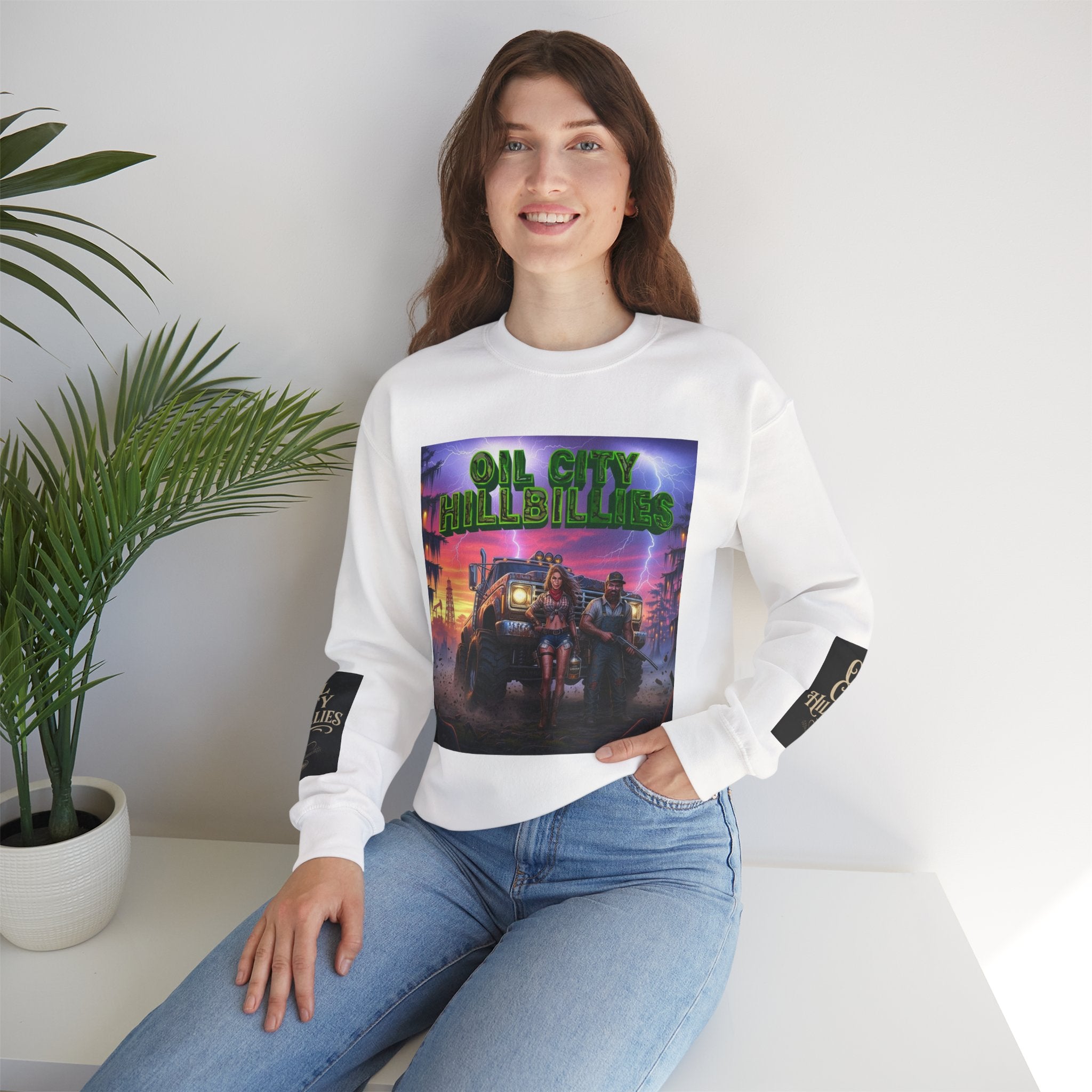 Oil City Hillbillies Sweatshirt, Unisex Crewneck, Vintage Style, Cozy Gift, Casual Wear, Festival Apparel, Retro Fashion
